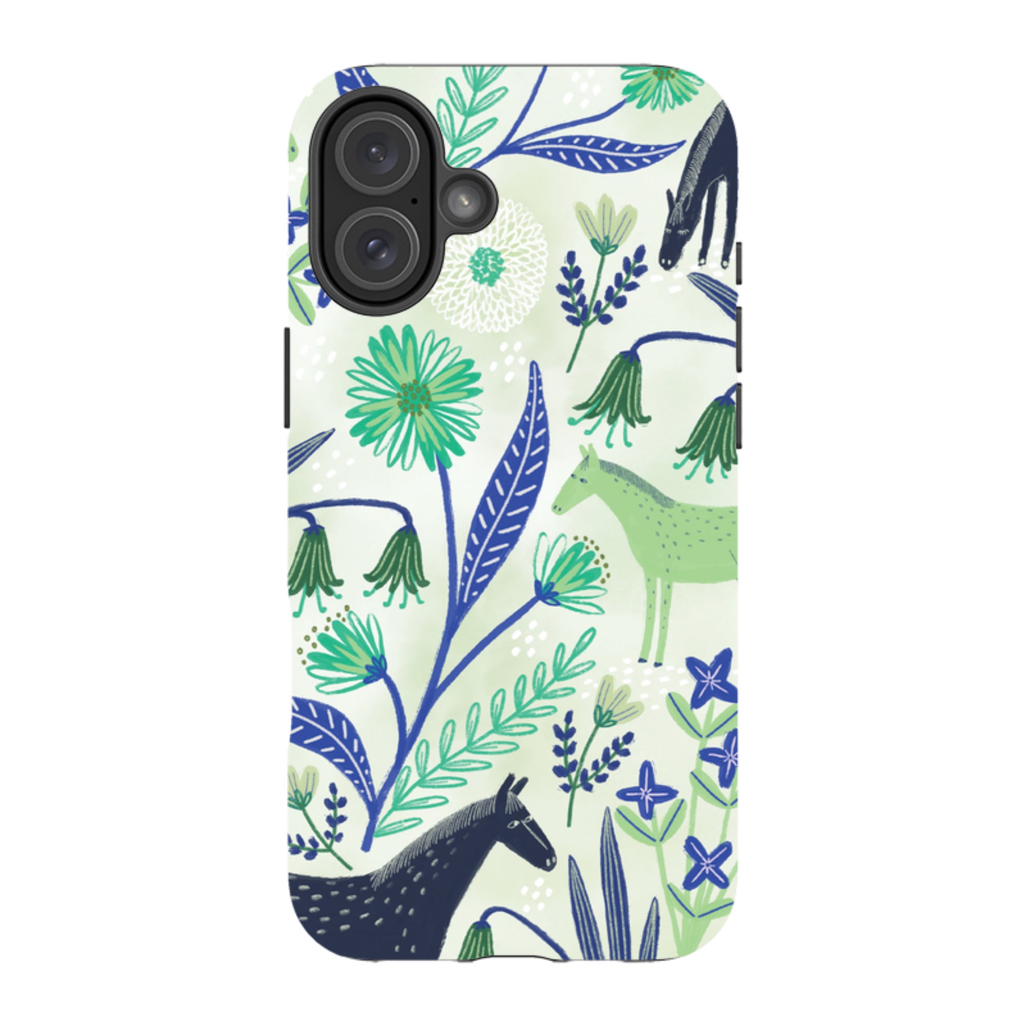 iPhone Tough Case - Wild Ponies Green By Lee Foster Wilson