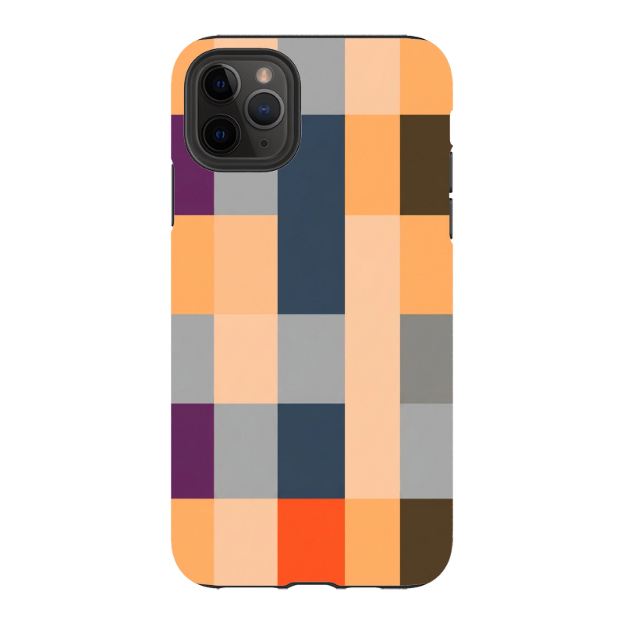 iPhone Tough Case - Orange and Purple Plaid