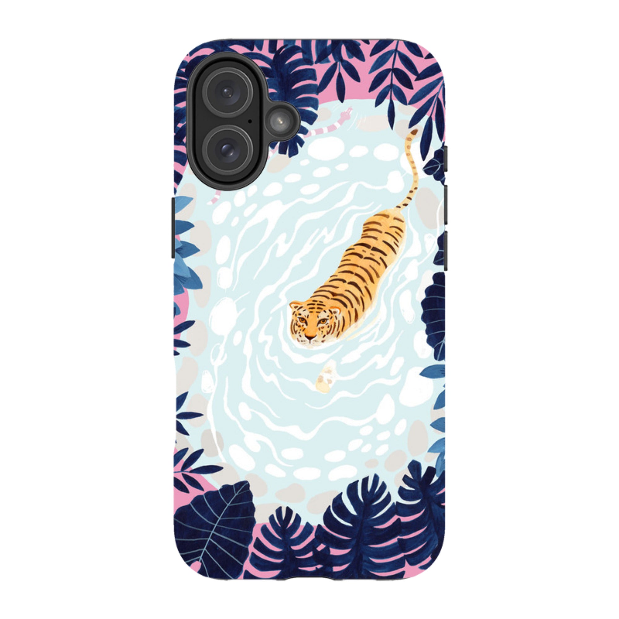 iPhone Tough Case - Swimming Tiger By Bex Parkin