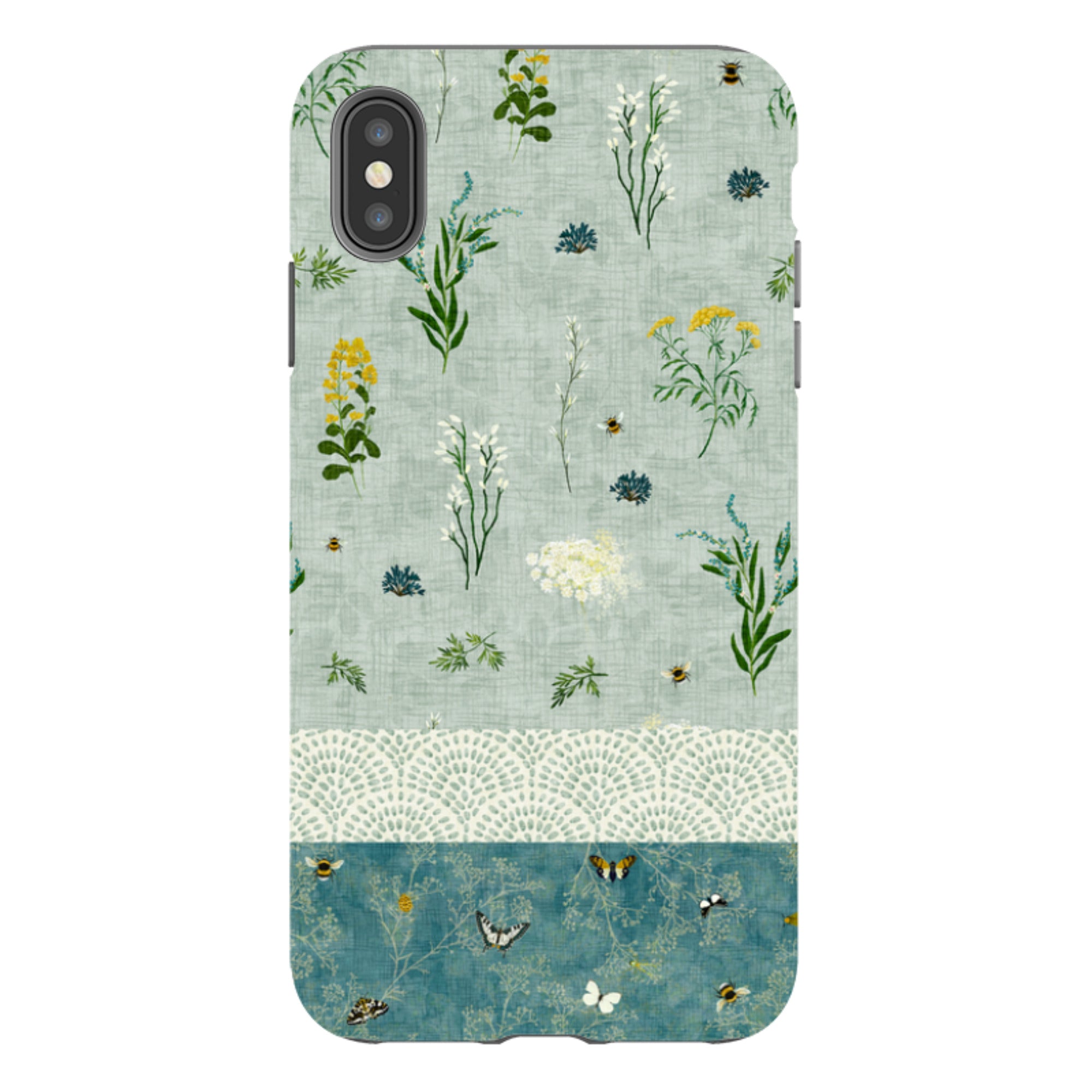 iPhone Tough Case - Song Bird Florals and Bees 2 By Katherine Quinn