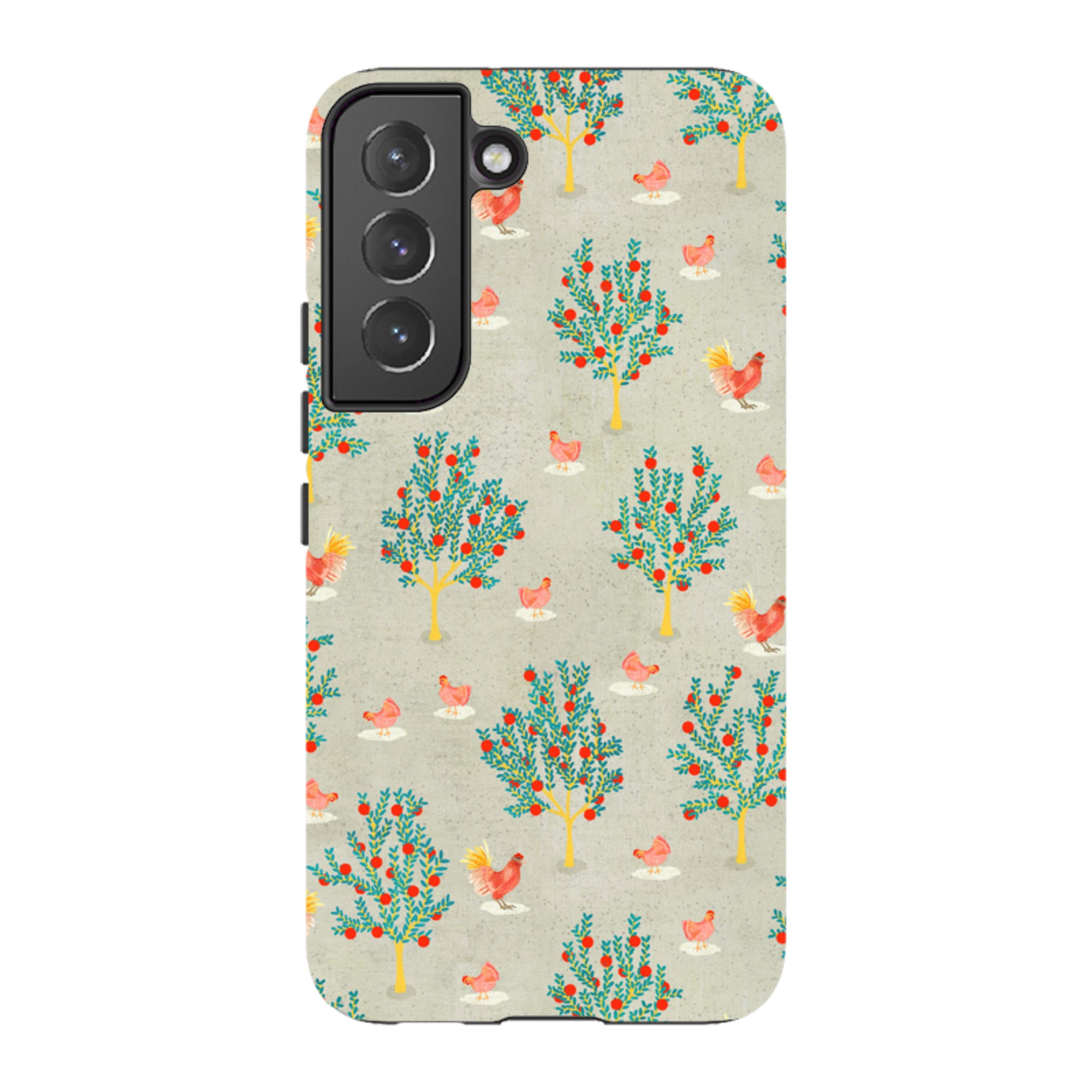 Samsung Tough Case - Apple Trees And Chickens Grey By Katherine Quinn