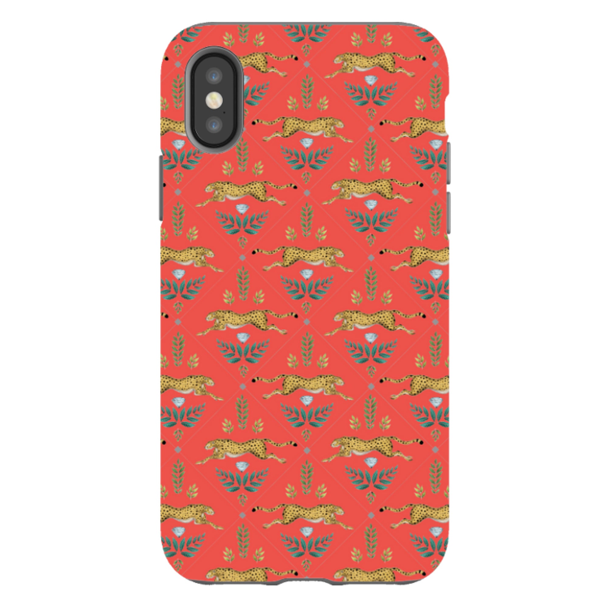 iPhone Tough Case - Cheetah Red By Catherine Rowe