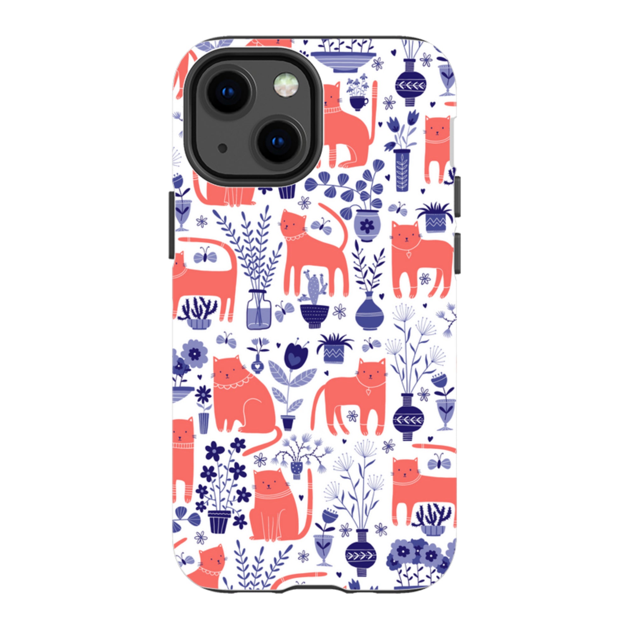 iPhone Tough Case - Coral Cats By Suzy Taylor