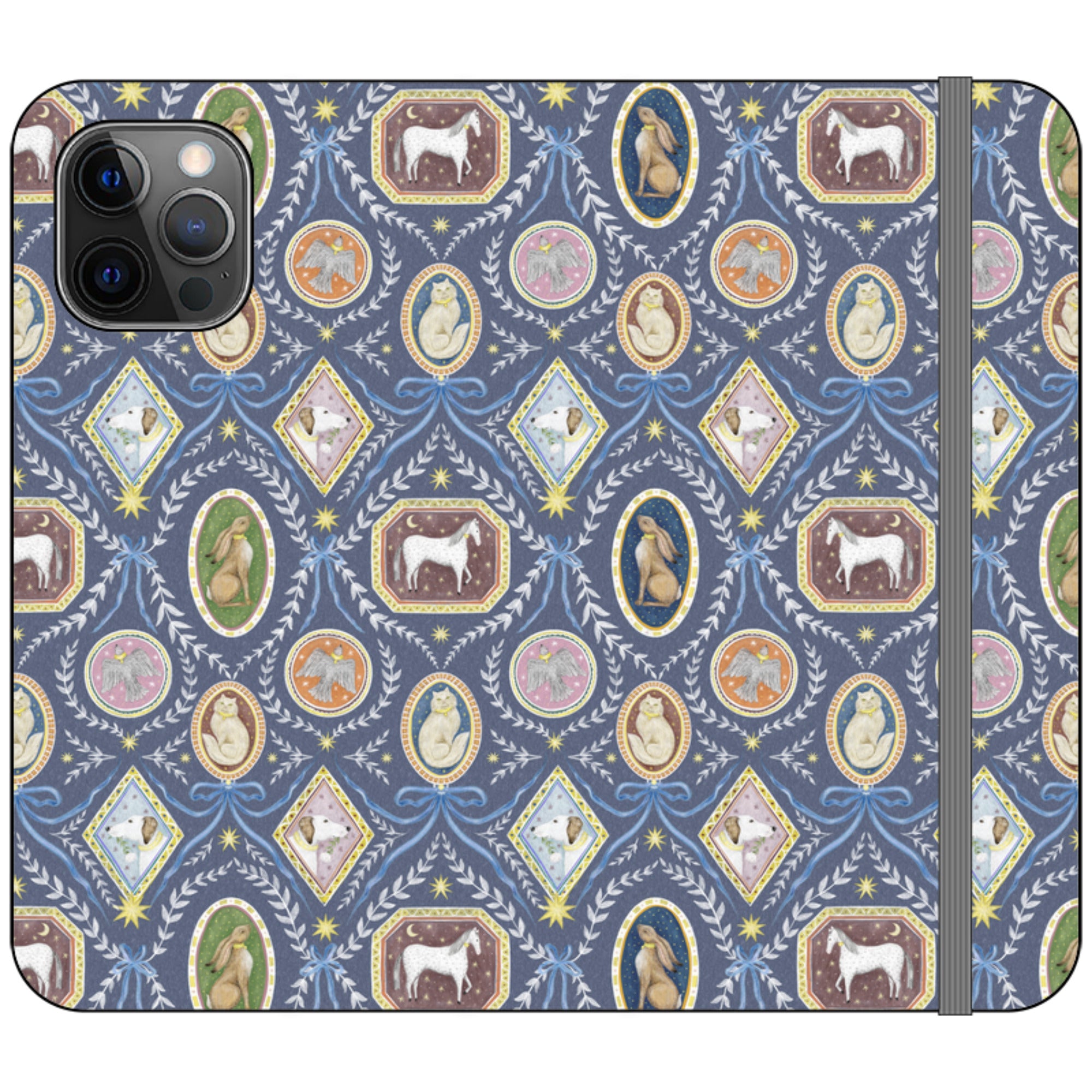 Charleston Dusk Blue Wallet Case By Catherine Rowe