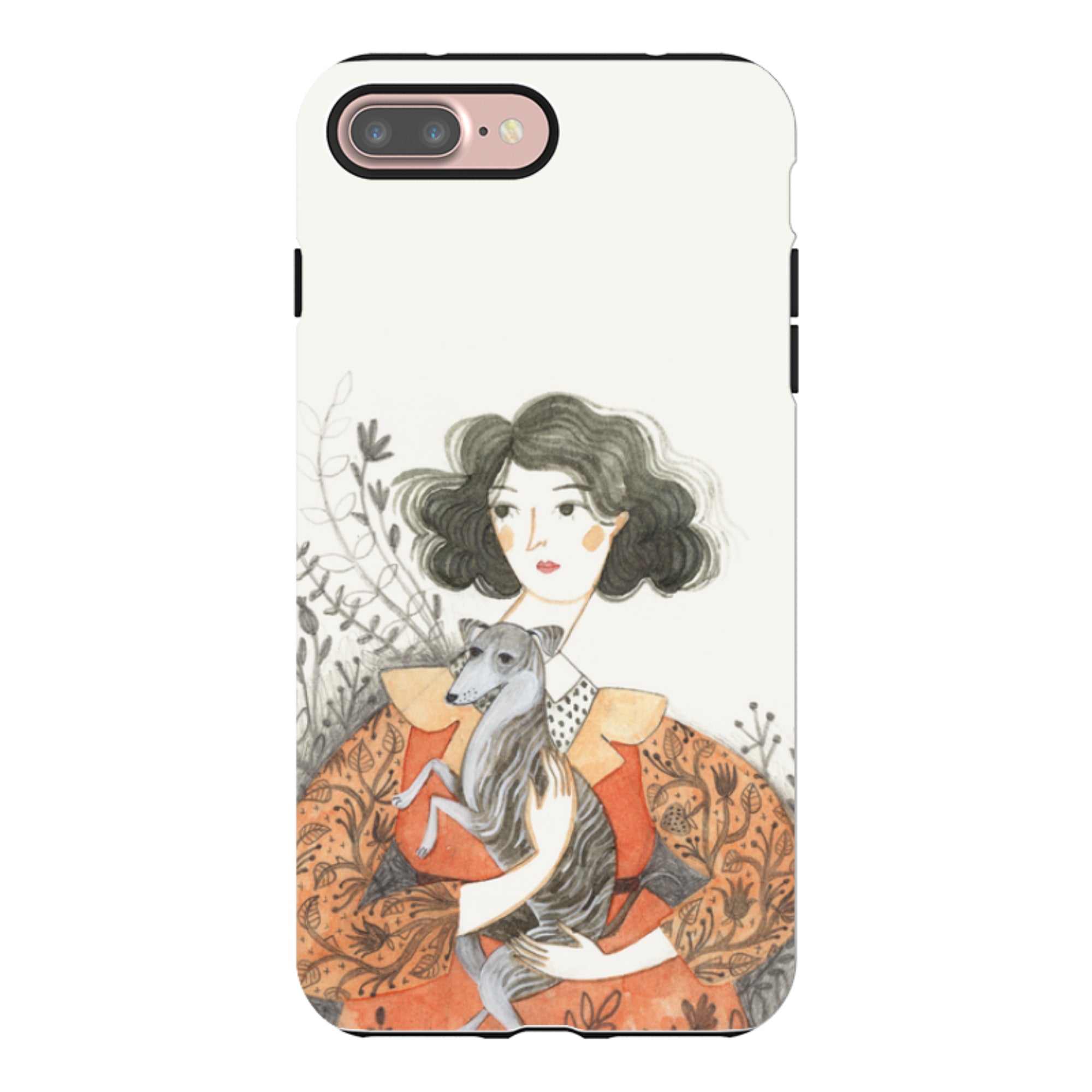 iPhone Tough Case - Lady With Whippet By Meghann Rader