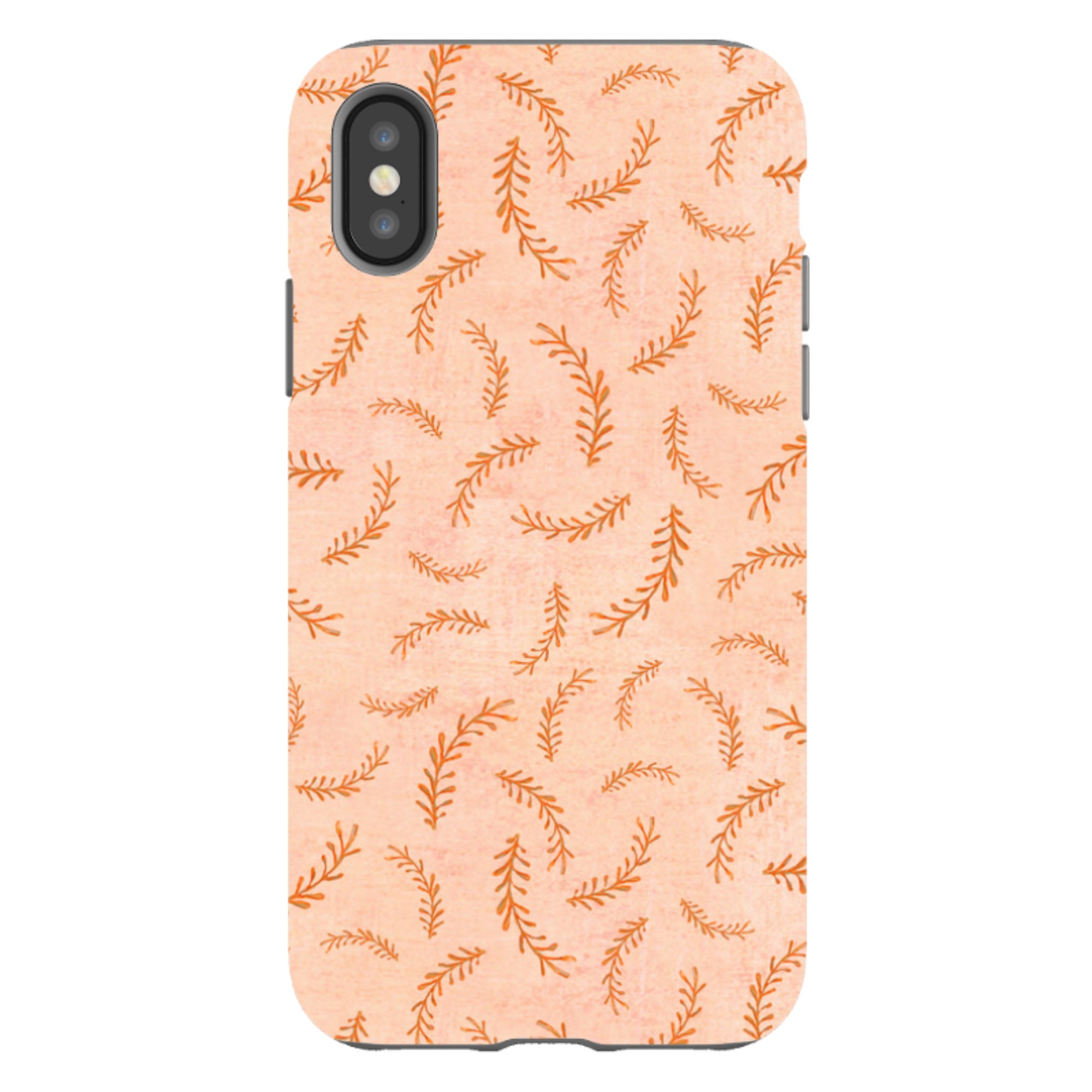 iPhone Tough Case - Feathers Pink By Katherine Quinn