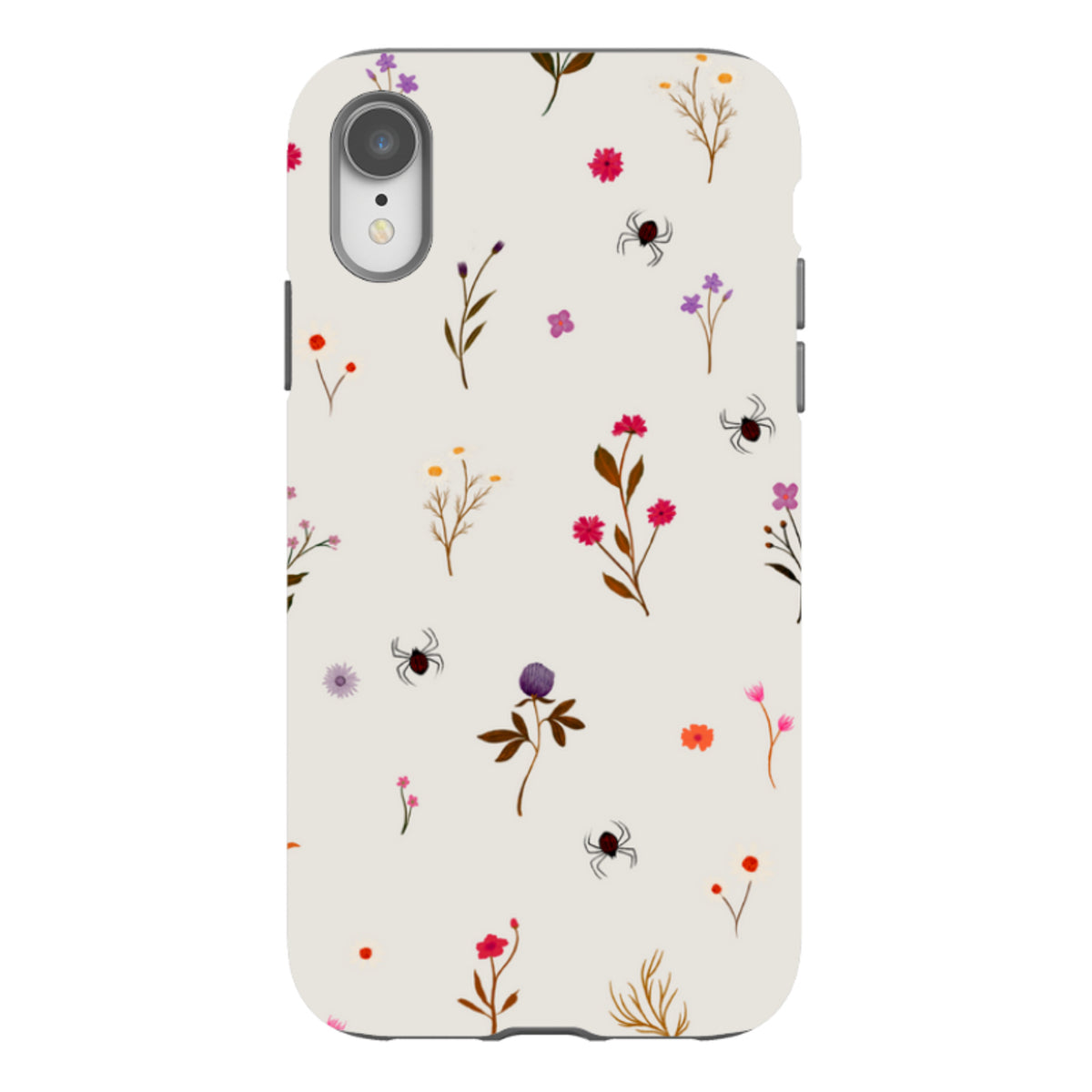 iPhone Tough Case - Florals and Spiders - Stone By Katherine Quinn