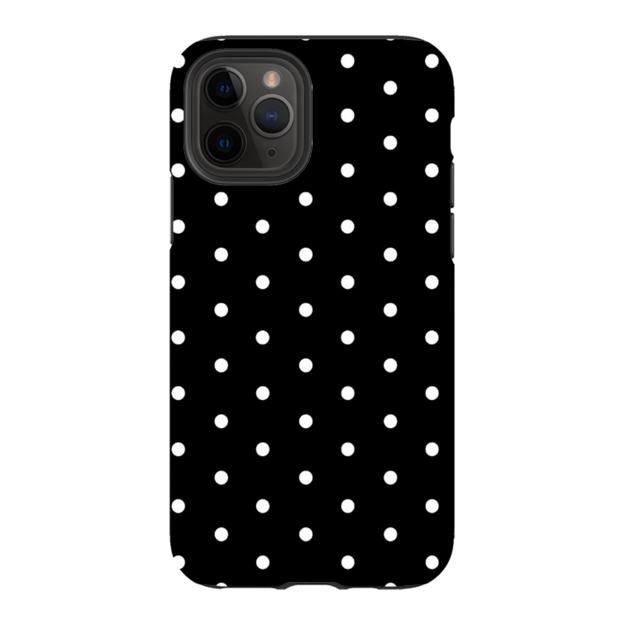iPhone Tough Case - Black & White Polka Dot