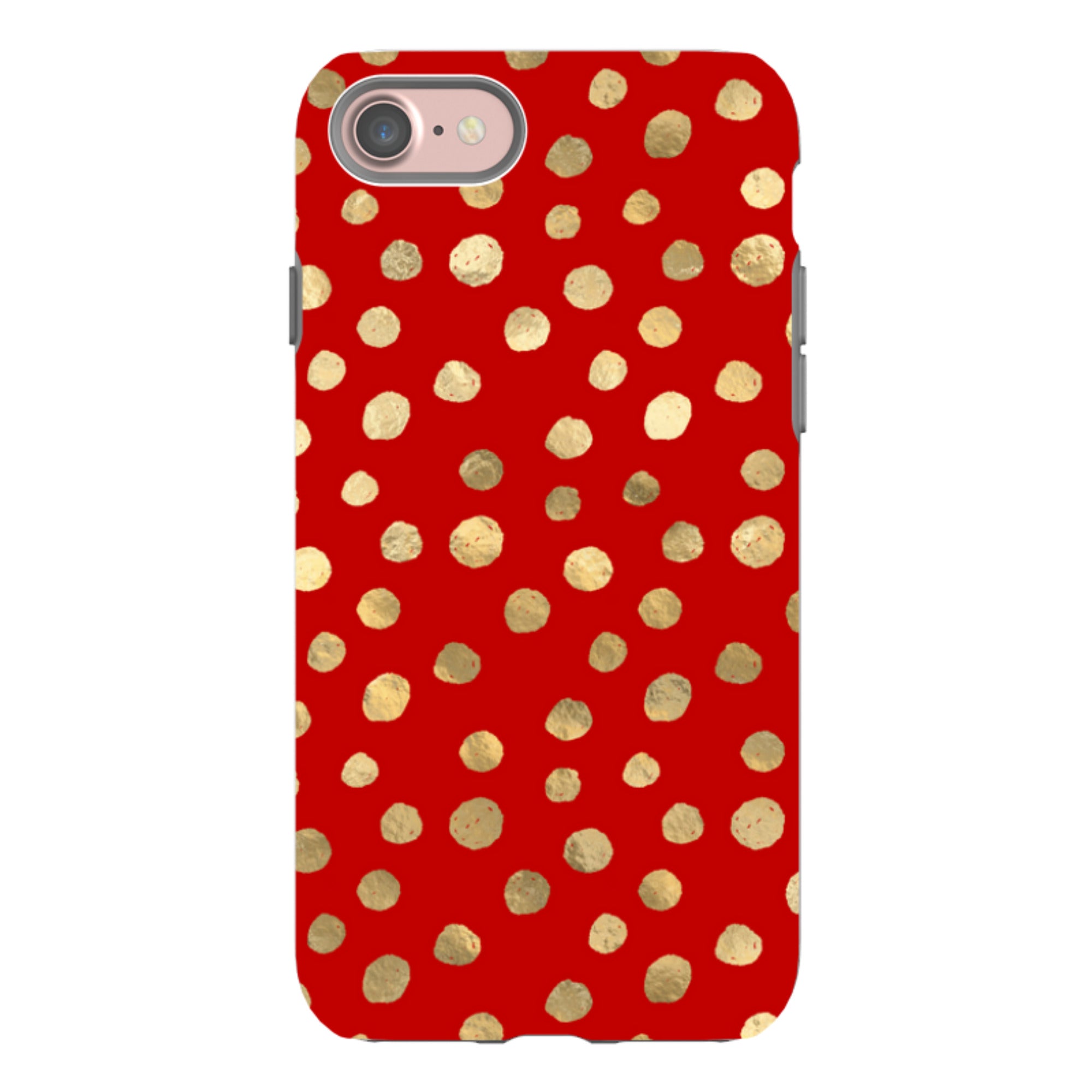 iPhone Tough Case - Burgundy and Gold Stars
