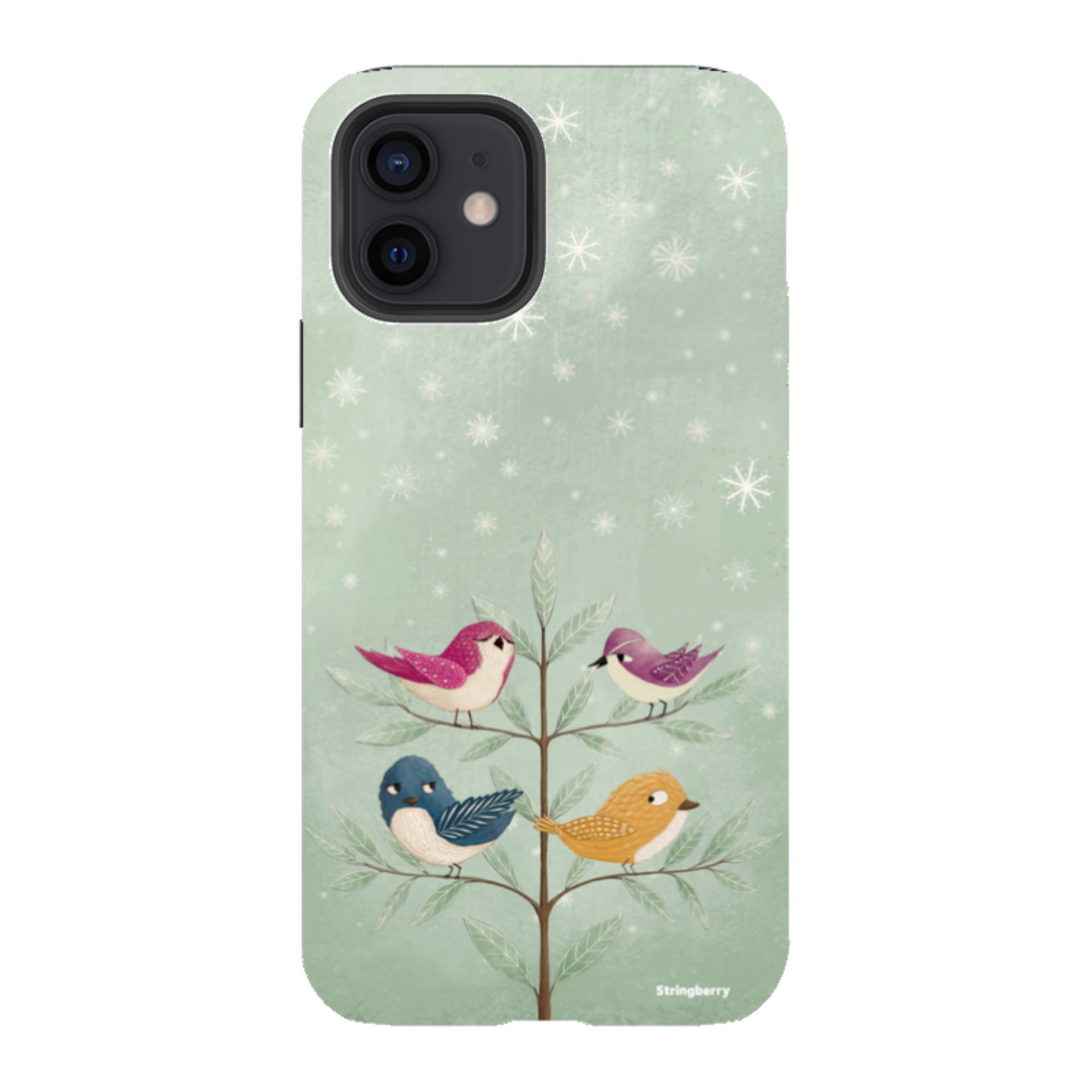 iPhone Tough Case - Garden Birds Aqua By Maja Lindberg