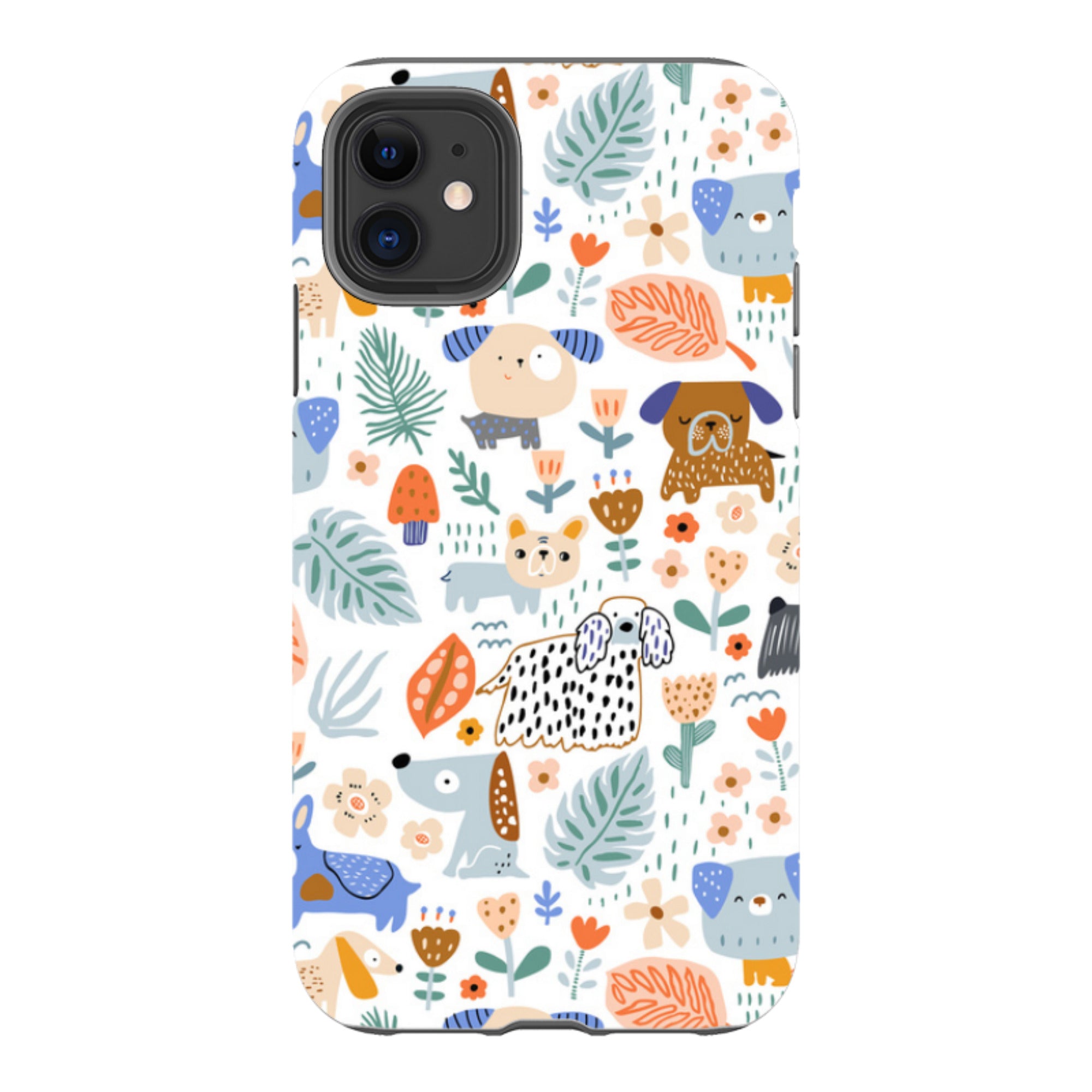 iPhone Tough Case - Dog Floral Pattern