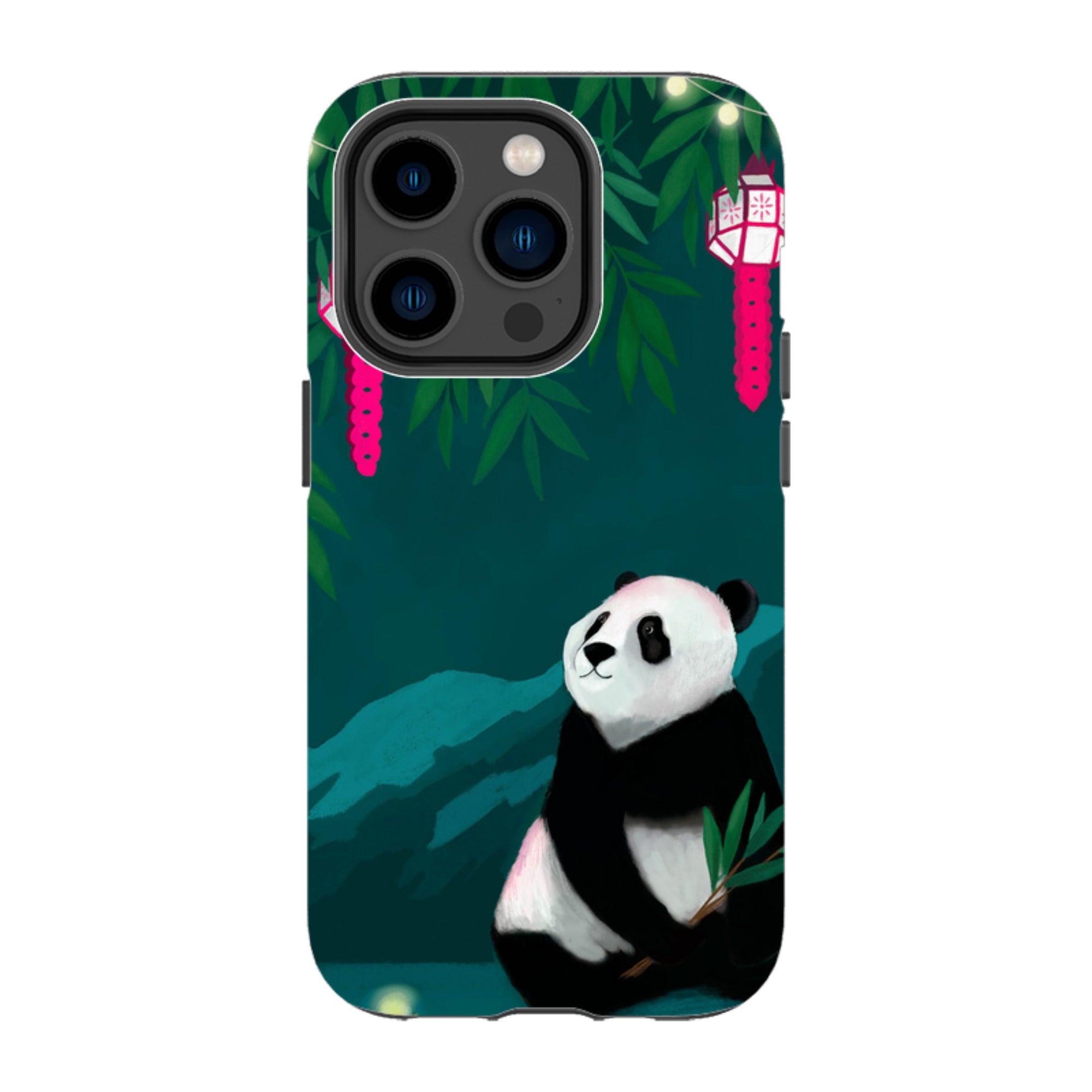 iPhone Tough Case - Panda And Lanterns By Bex Parkin