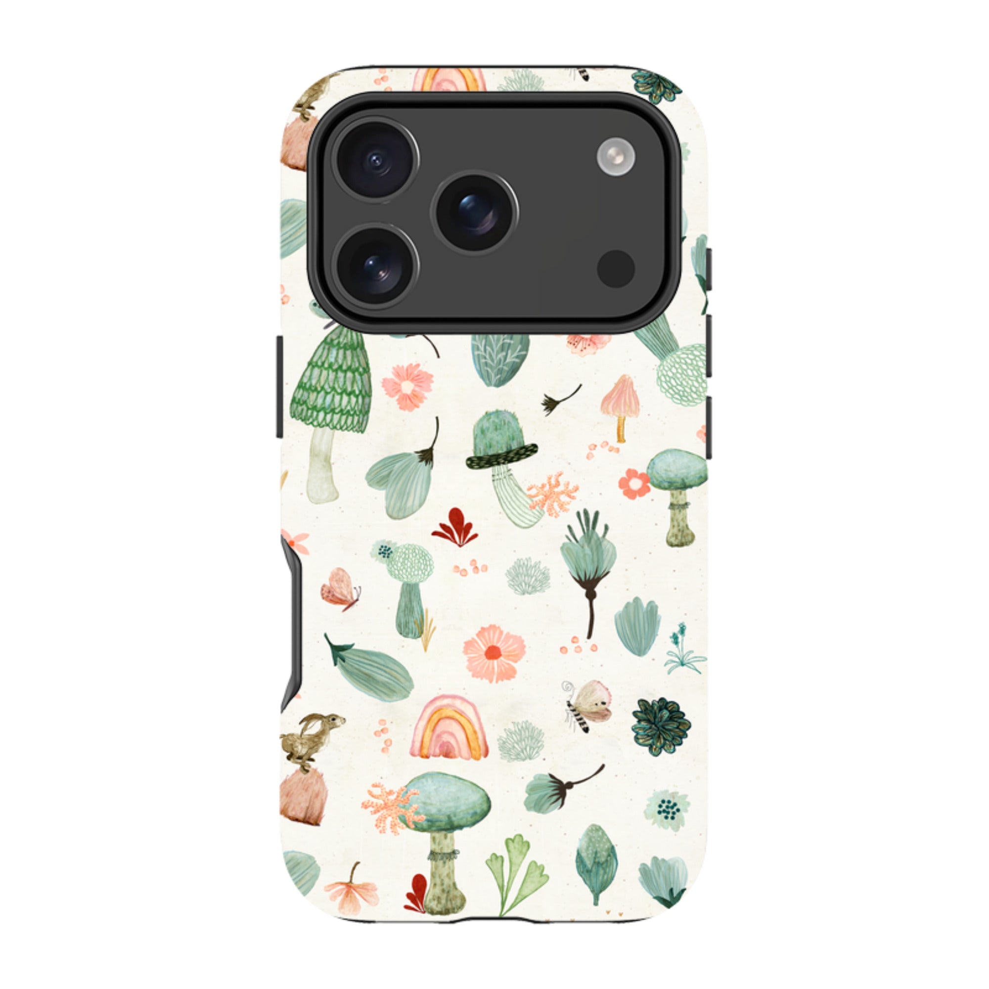iPhone Tough Case - Mushroom World Cream By Katherine Quinn