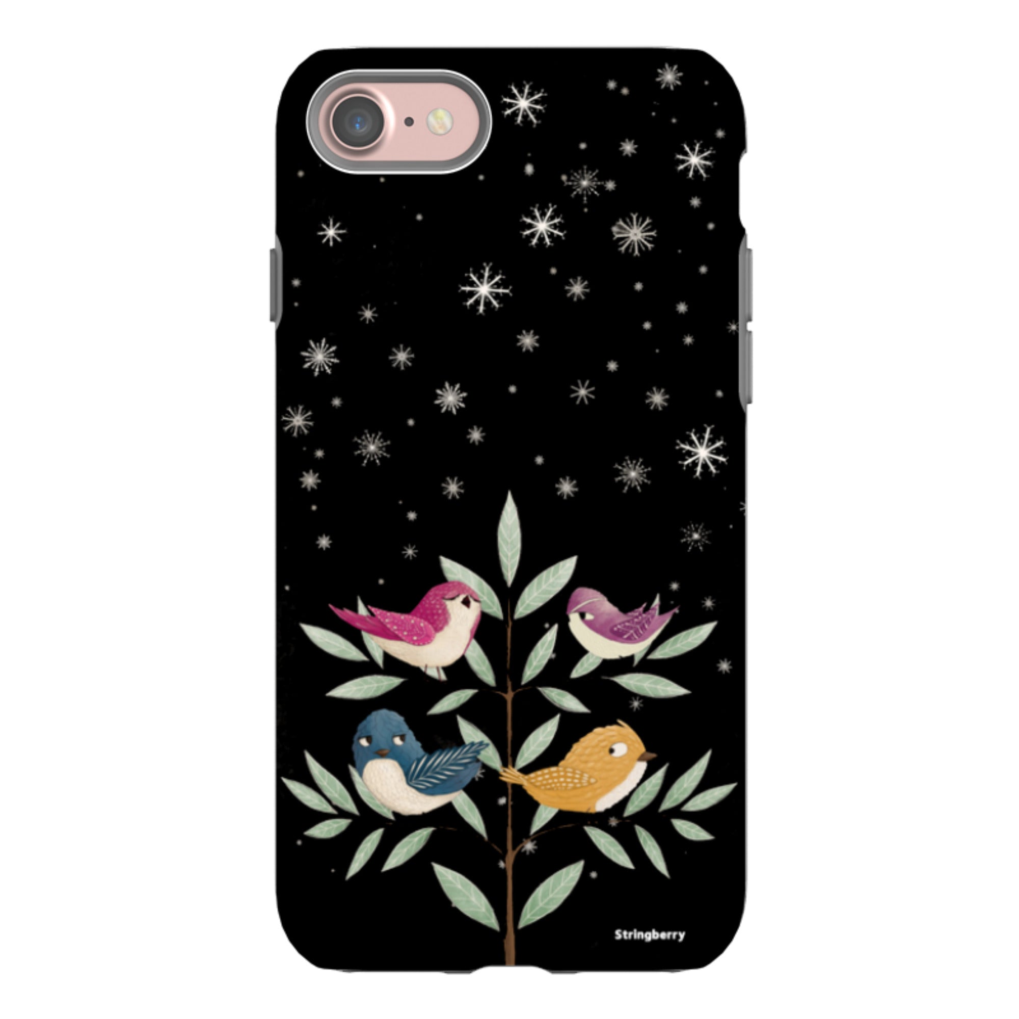 iPhone Tough Case - Garden Birds Black By Maja Lindberg