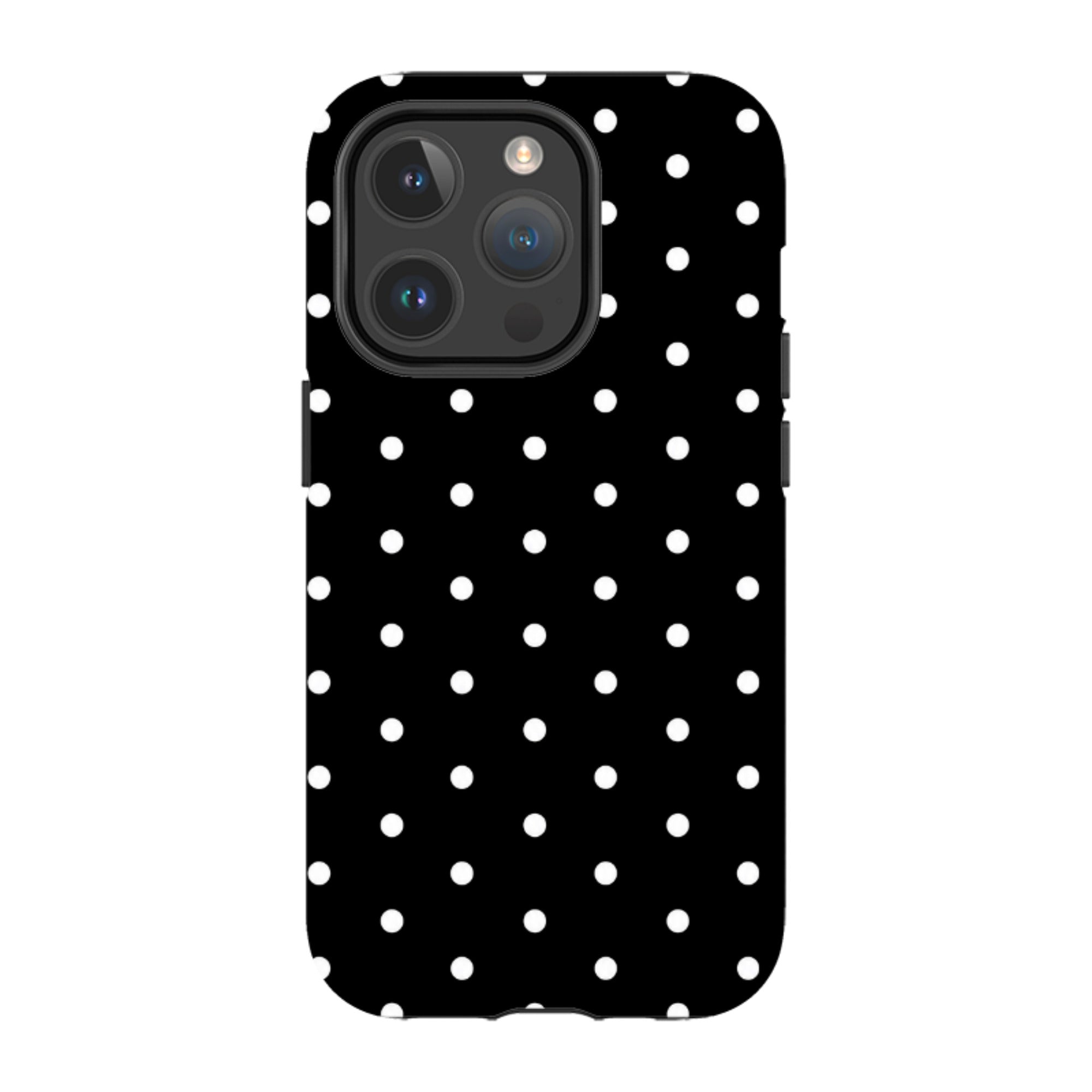 iPhone MagSafe Tough Case - Black & White Polka Dot