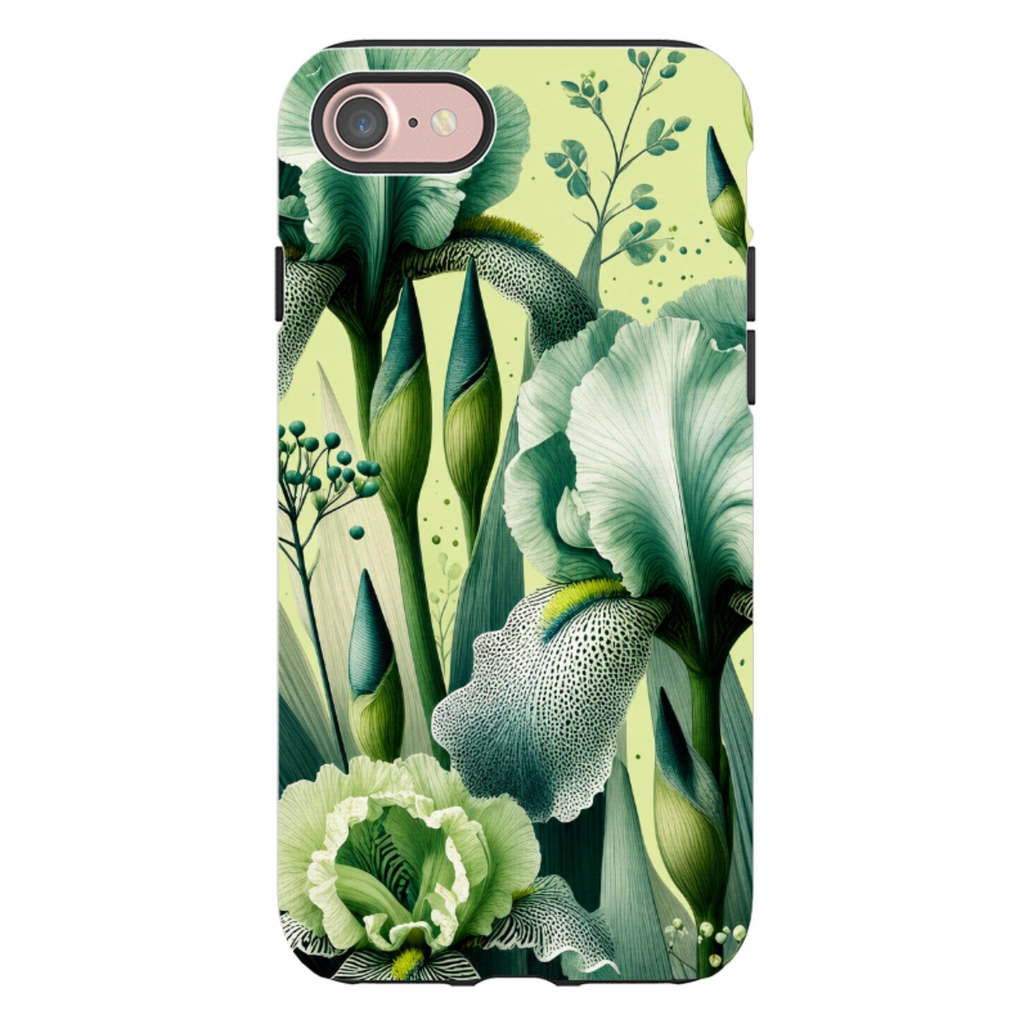 iPhone Tough Case - Sage Green Iris Floral
