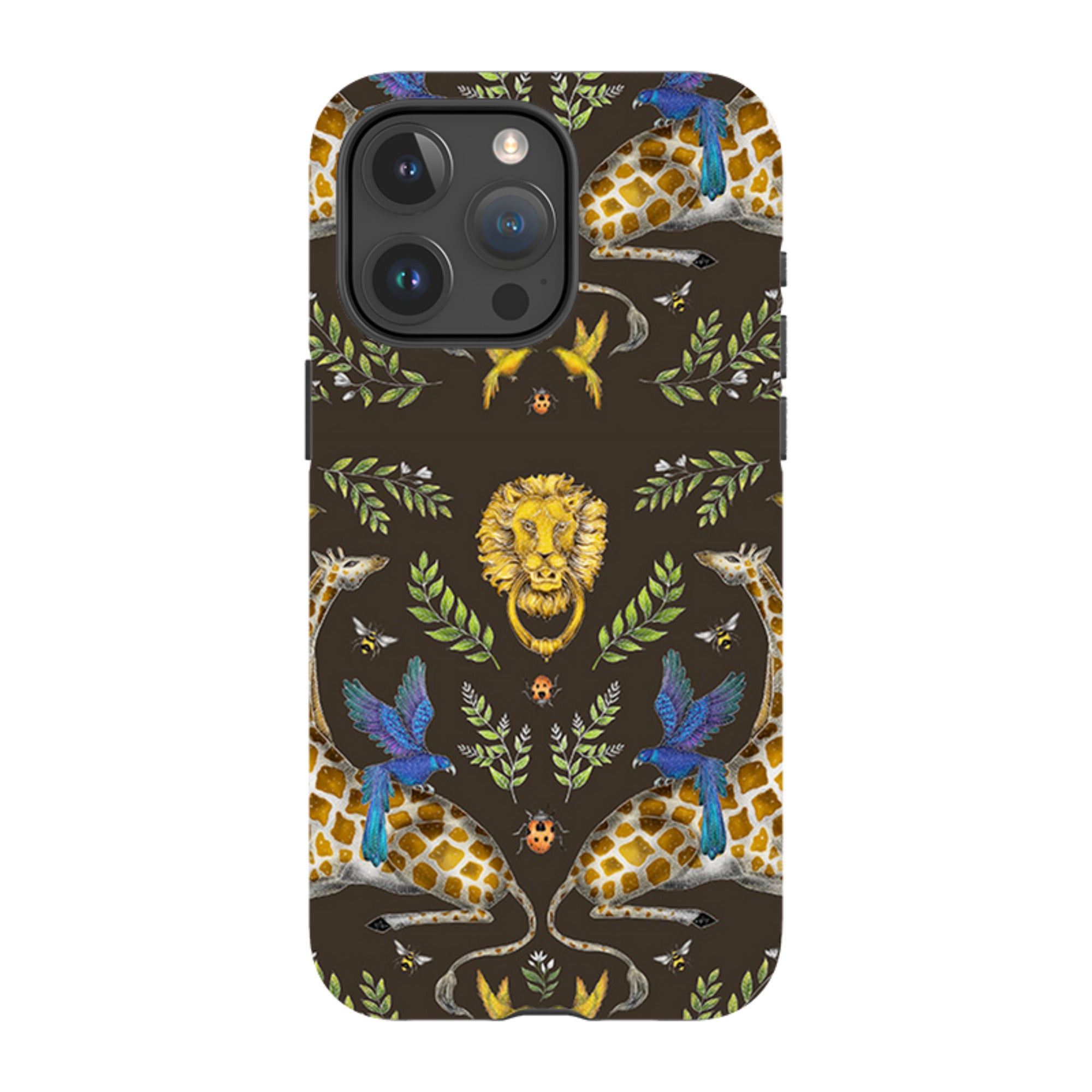 iPhone Tough Case - Giraffes Birds and Lion By Catherine Rowe