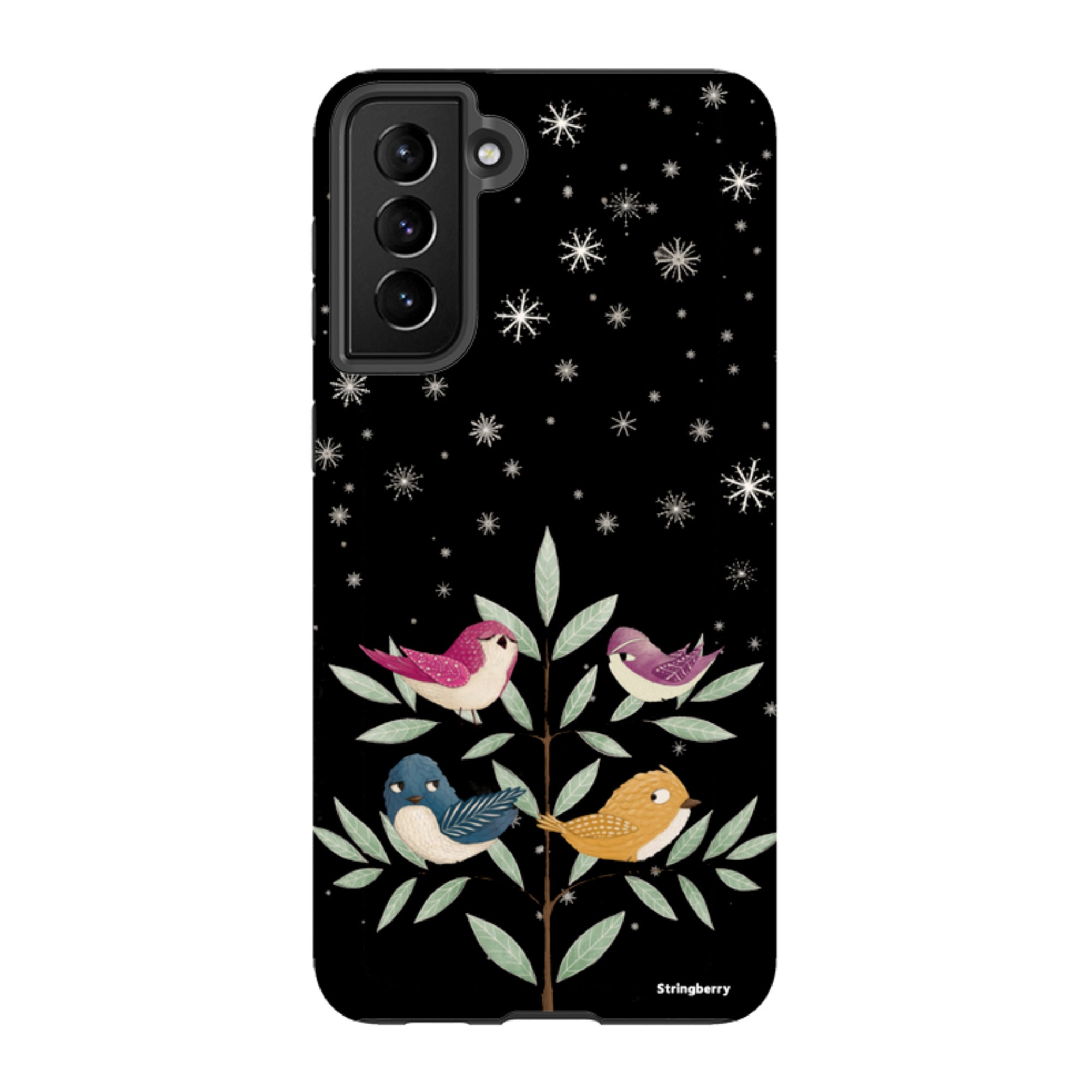 Samsung Tough Case - Garden Birds Black By Maja Lindberg