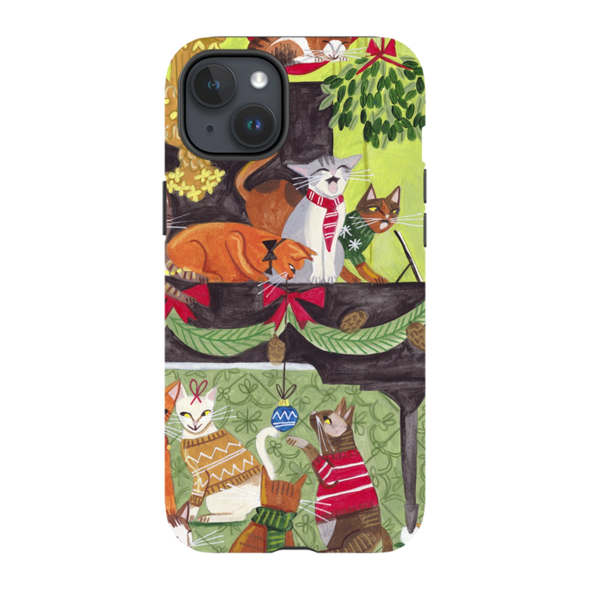 iPhone Tough Case - Christmas Cats II By Caroline Bonne Muller
