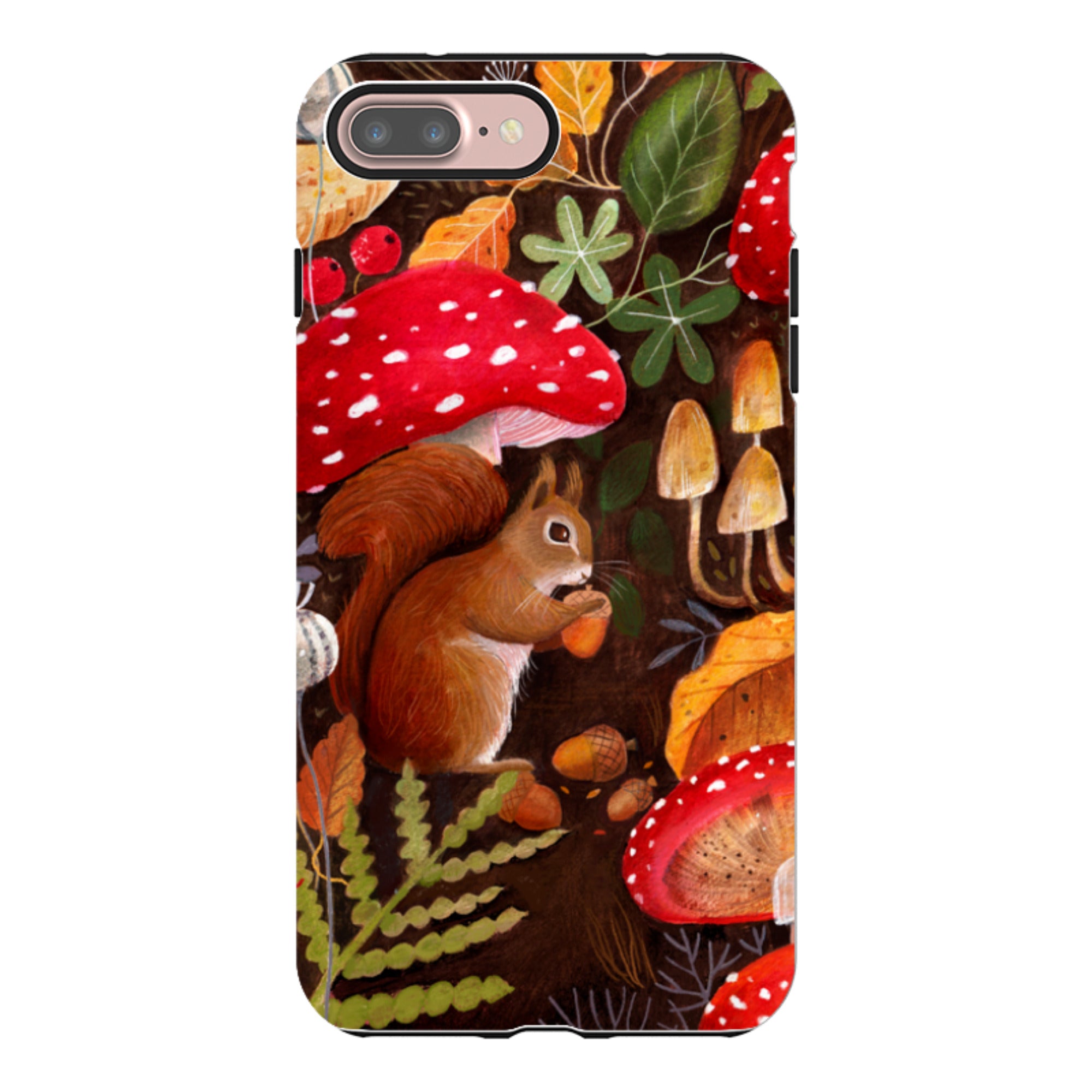 iPhone Tough Case - Squirrel Mushrooms By Bex Parkin