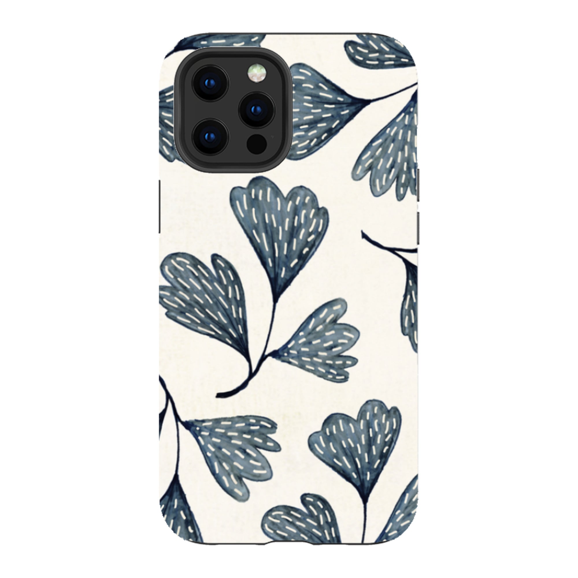 iPhone Tough Case - Indigo Leaves By Katherine Quinn