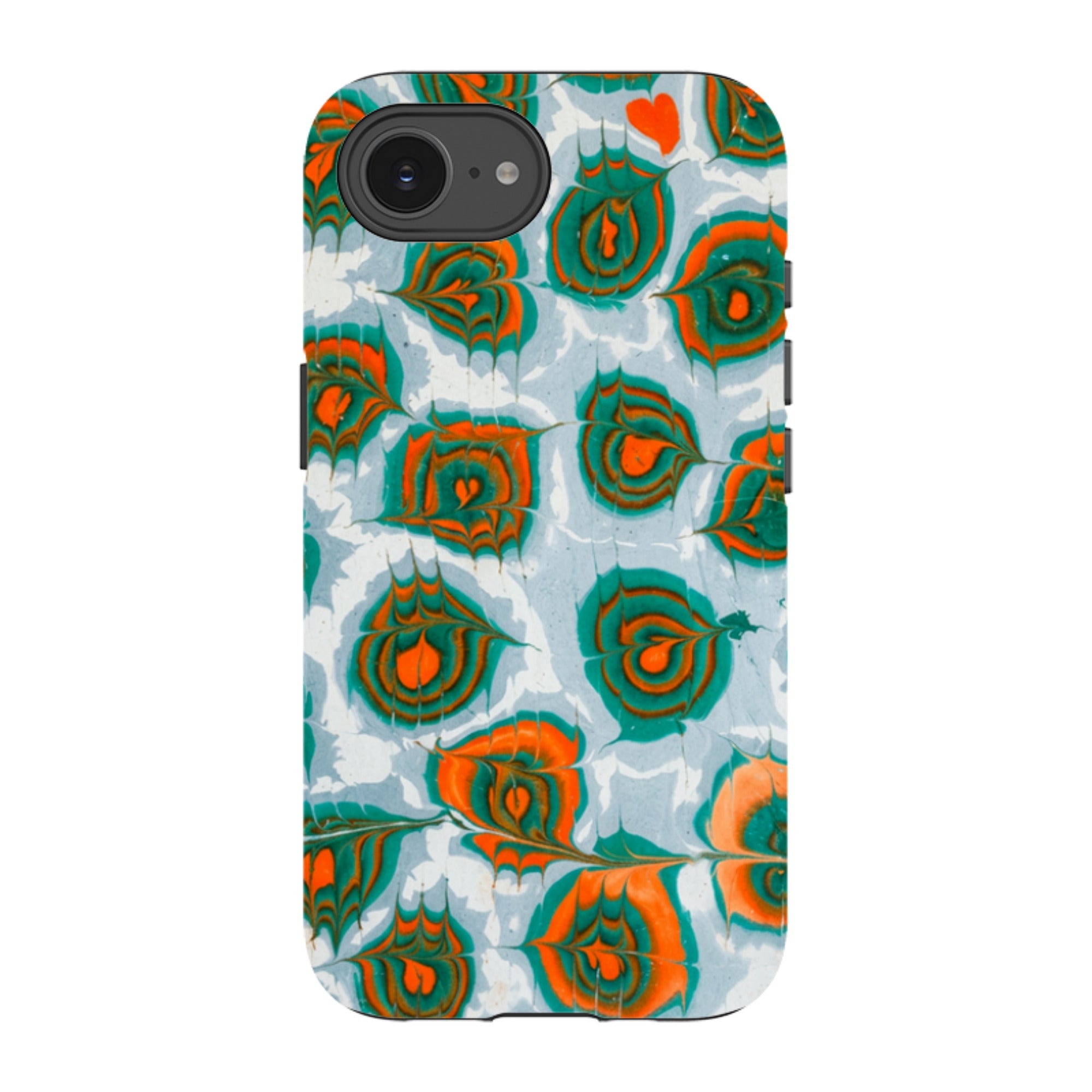 iPhone Tough Case - Teal & Orange Marble