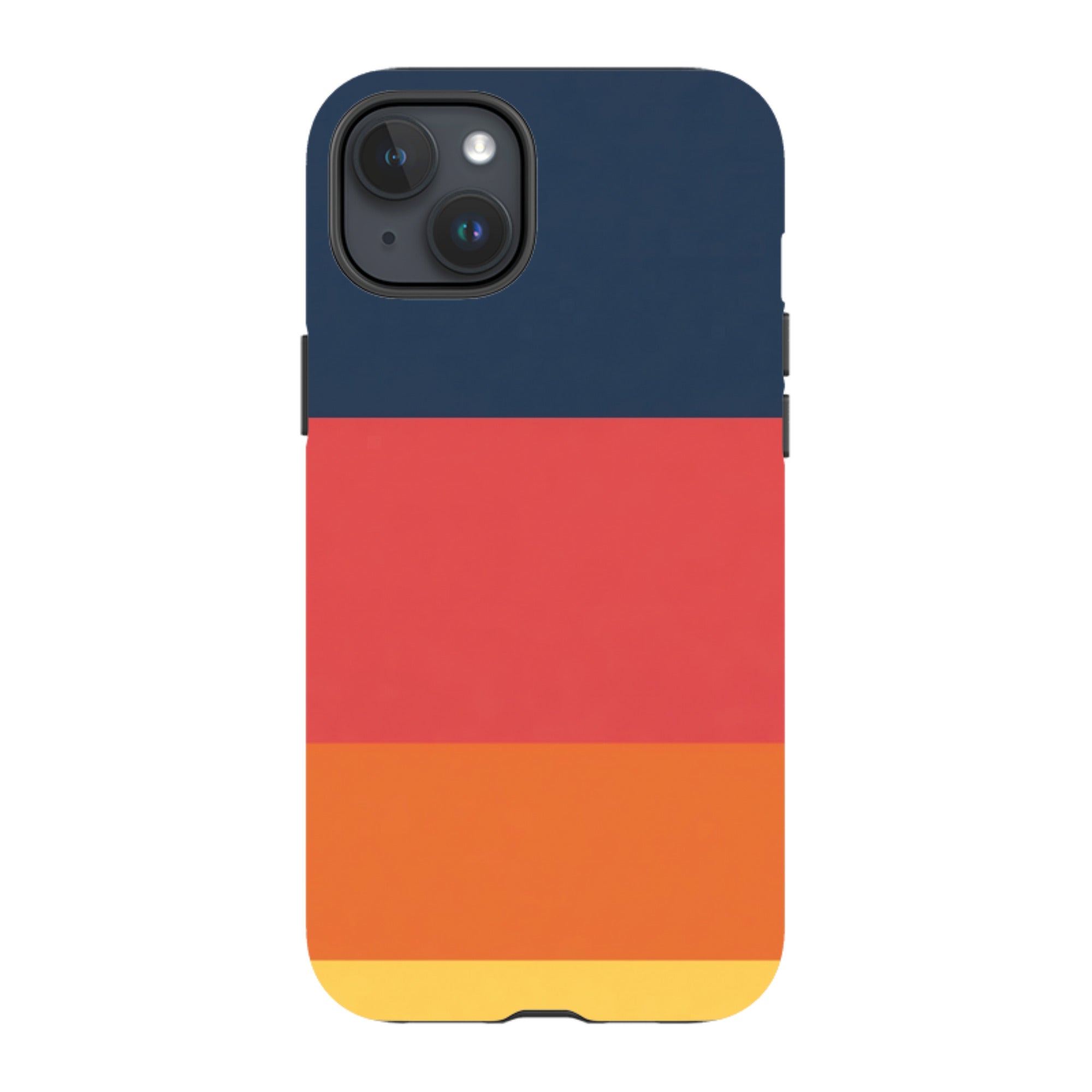 iPhone Tough Case - Navy Blue & Orange Gingham