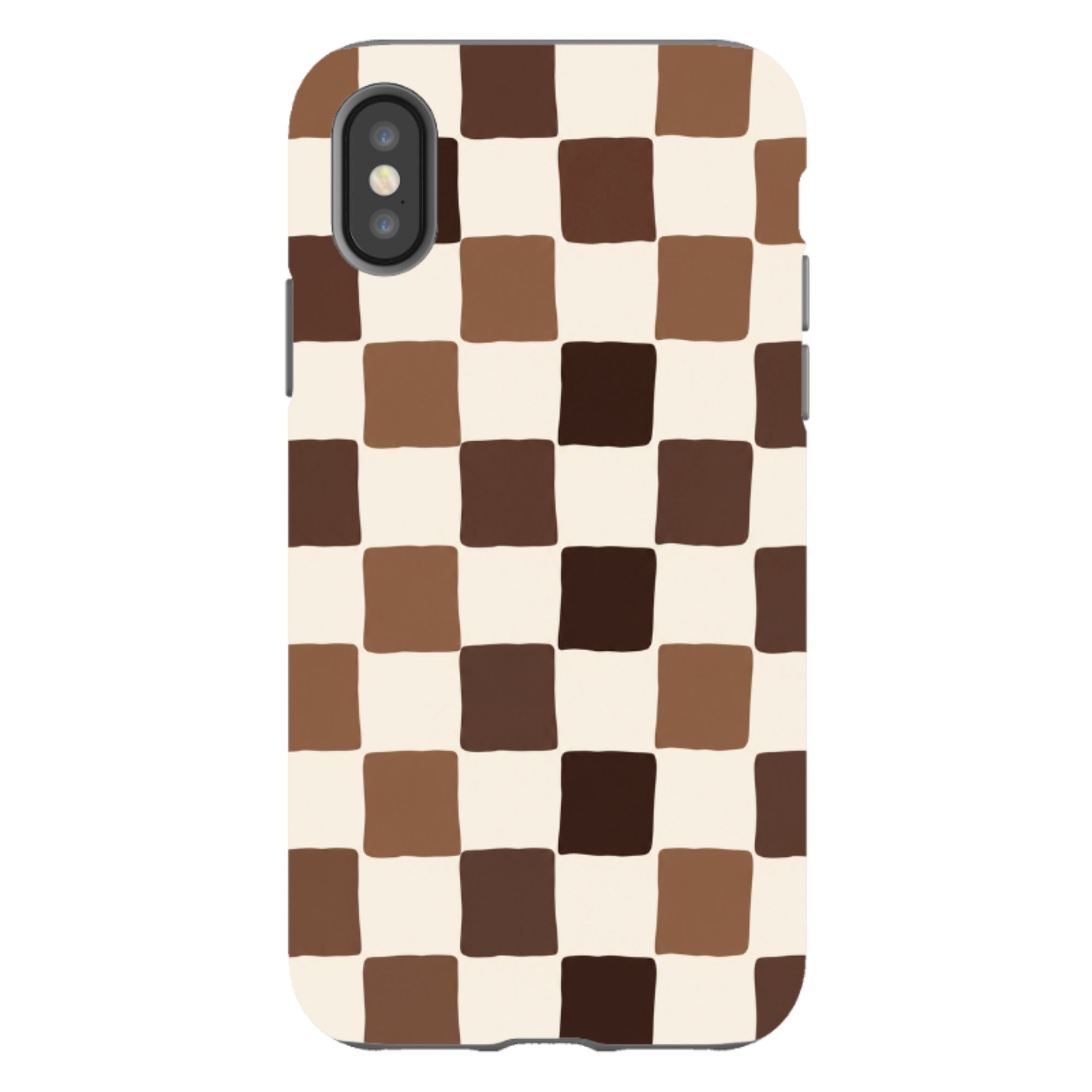iPhone Tough Case - Brown Checkerboard
