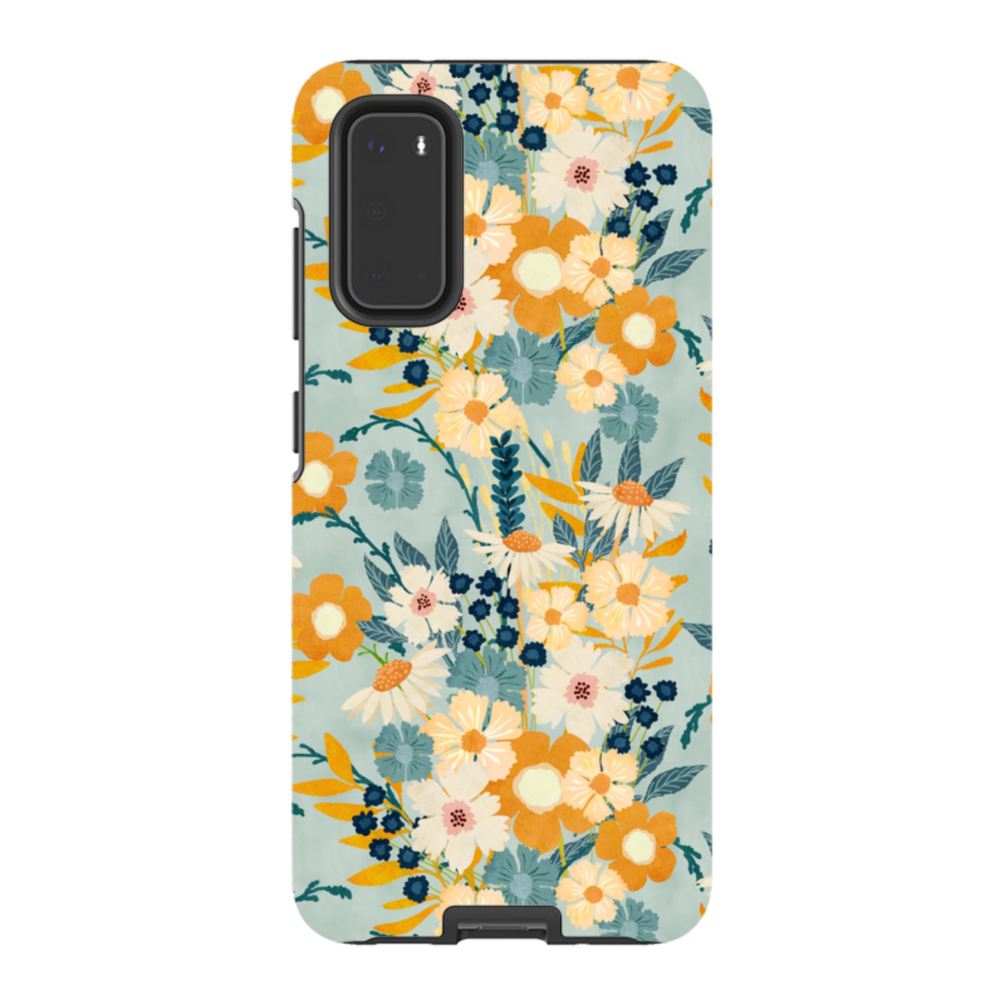 Samsung Tough Case - Yellow And Blue Floral By Katherine Quinn