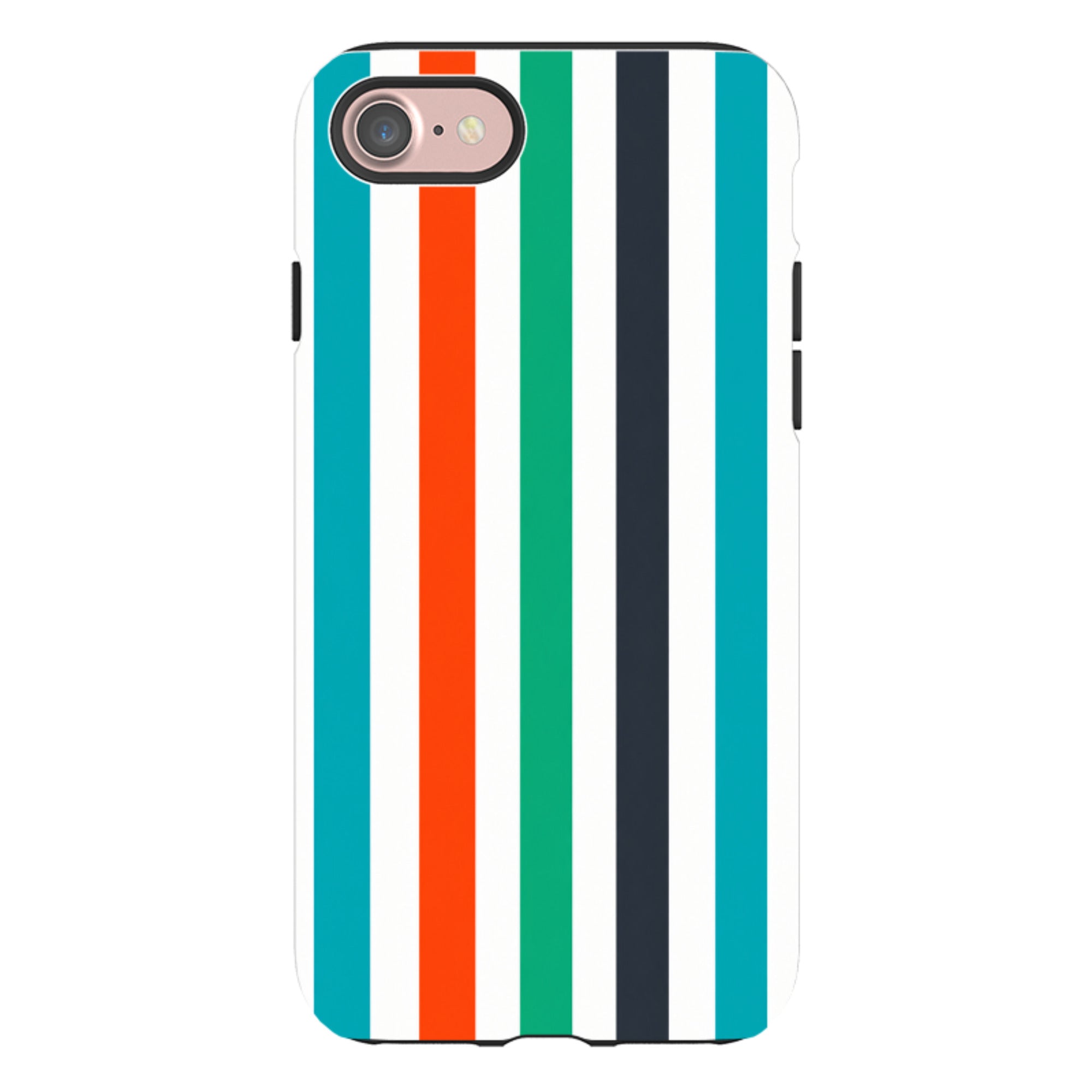 iPhone Tough Case - Orange & Teal Stripe