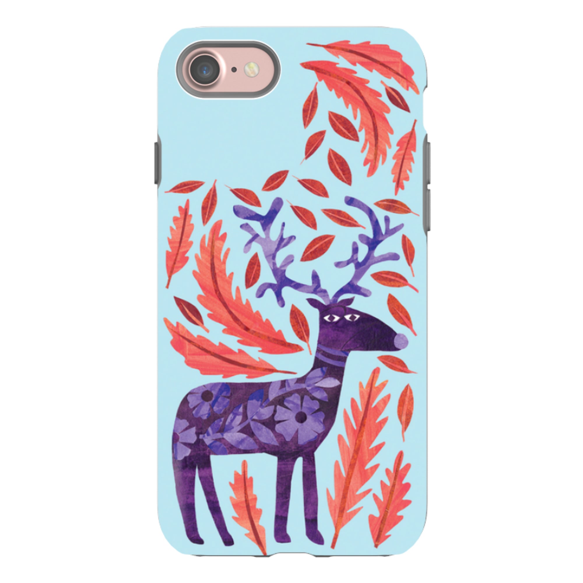 iPhone Tough Case - Purple Reindeer By Tracey English