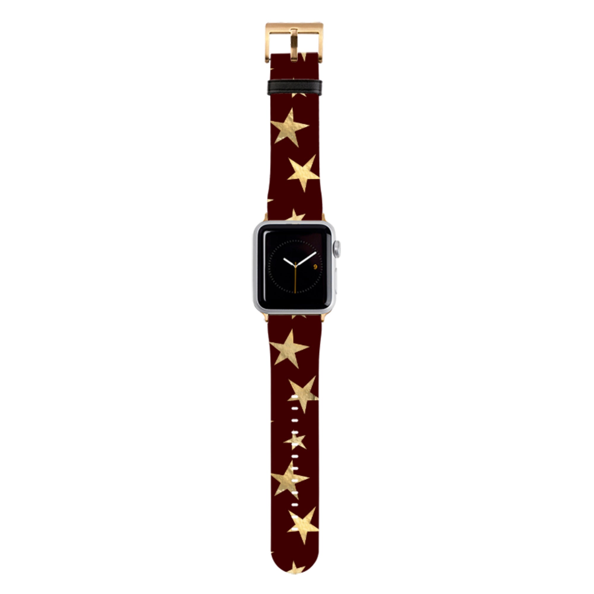 Brown and Gold Stars Apple Watch Strap