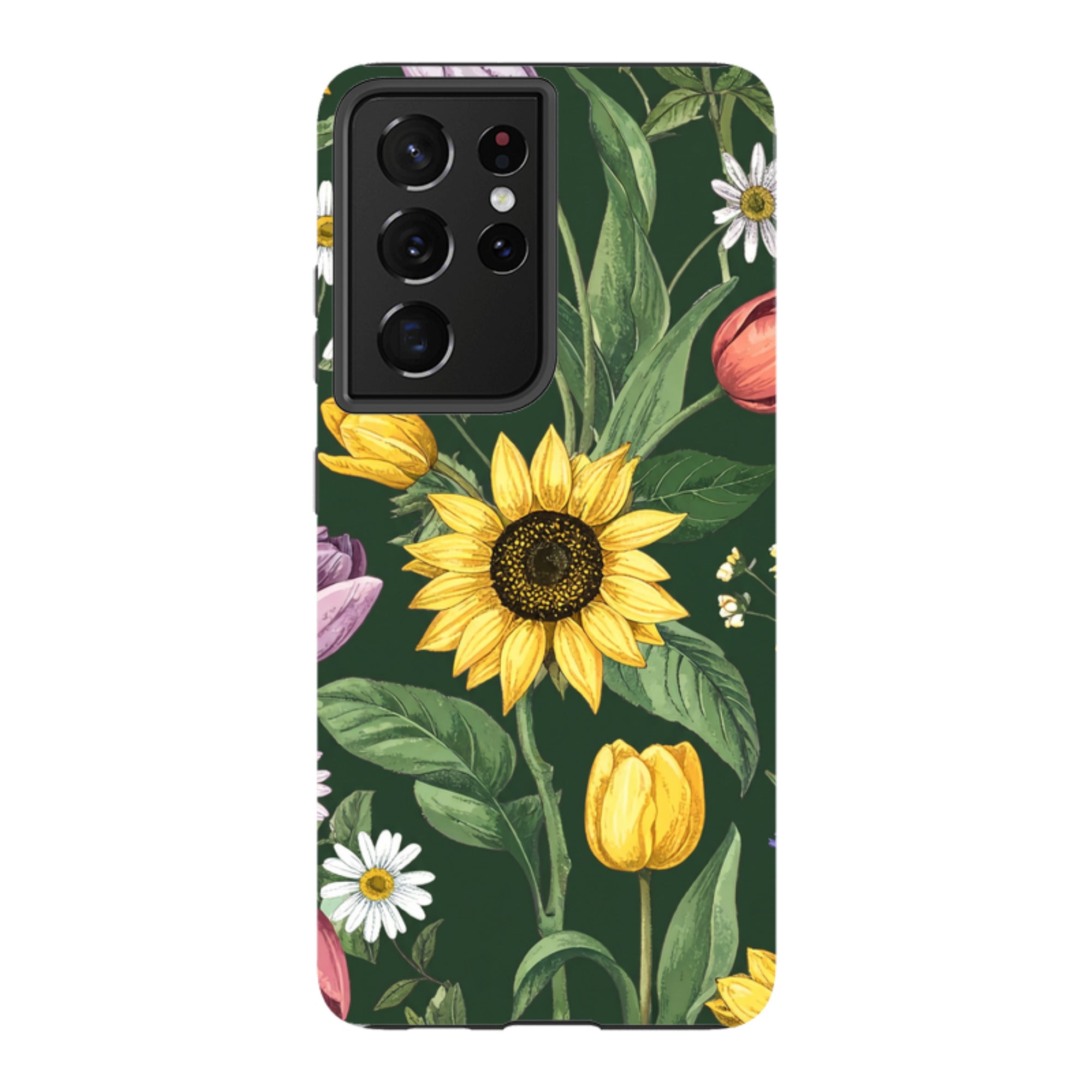 Samsung Tough  Case - Green Sunflowers