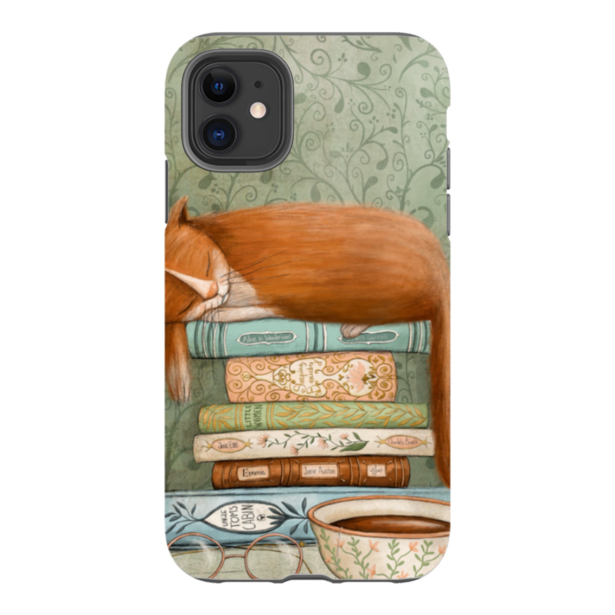 iPhone Tough Case - Cat and Books By Maja Lindberg