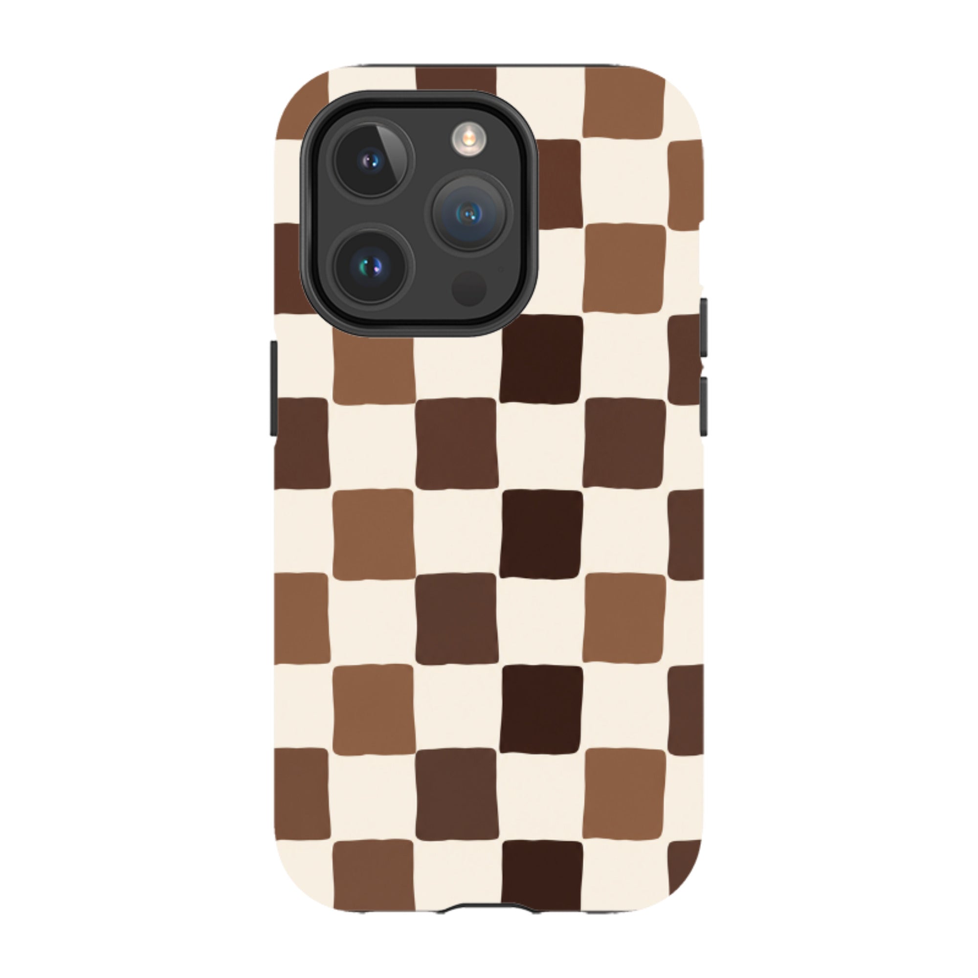 iPhone MagSafe Tough Case - Brown Checkerboard