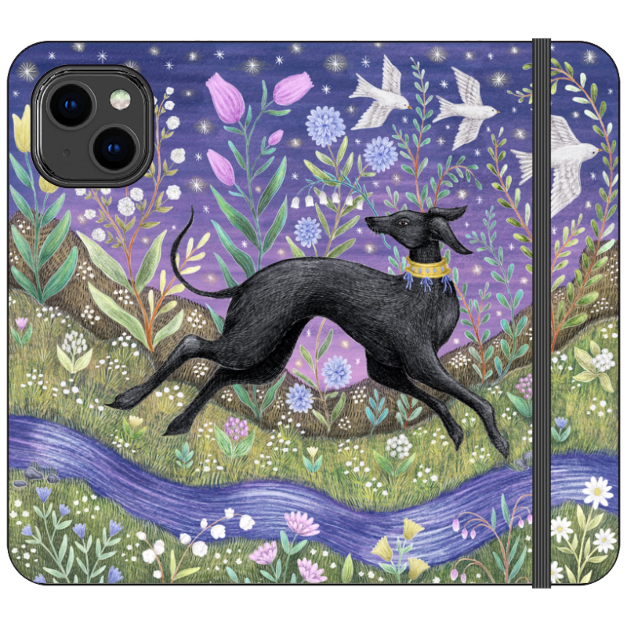 Meadow Hound Wallet Case By Catherine Rowe