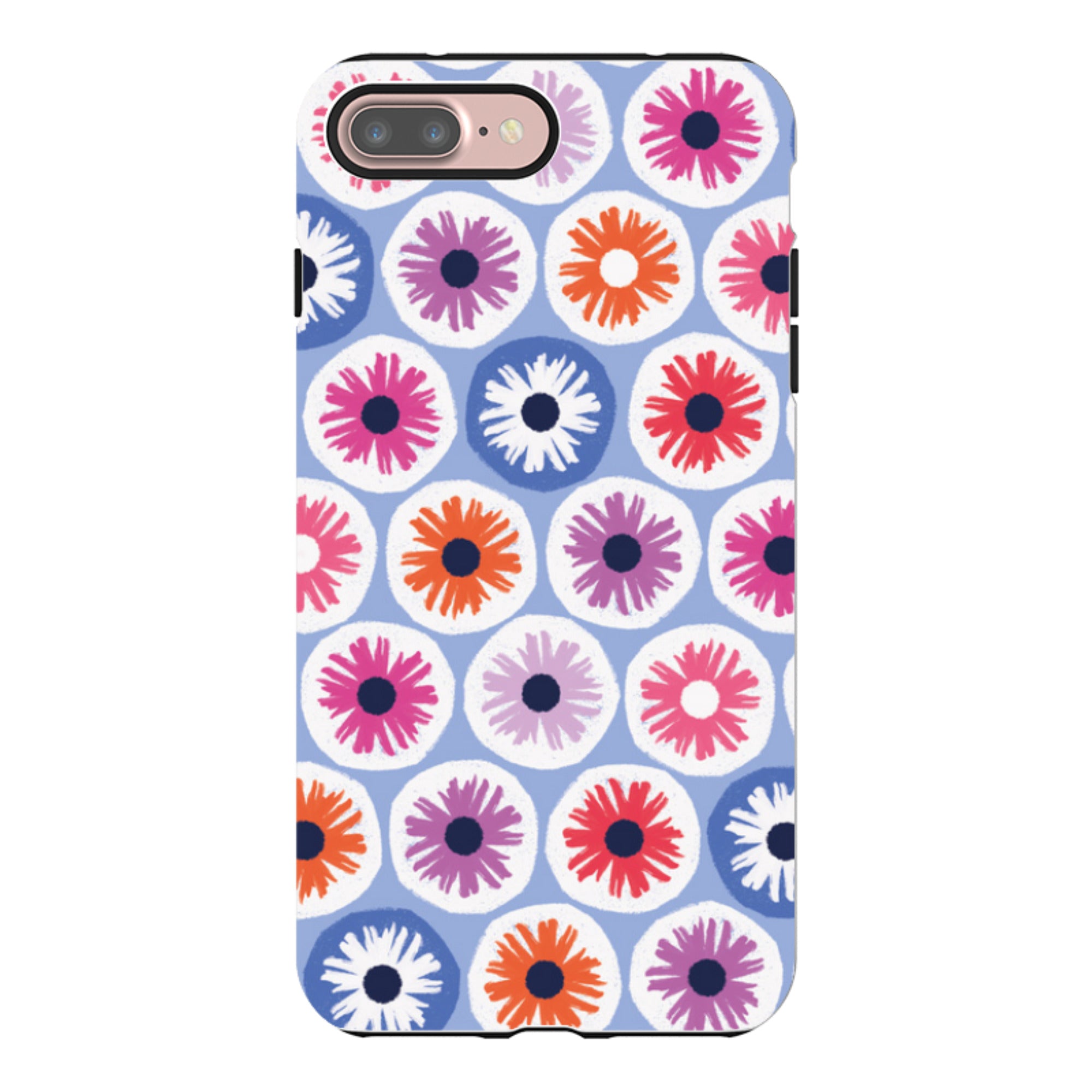 iPhone Tough Case - Penny Flowers Light Blue By Ali Brookes