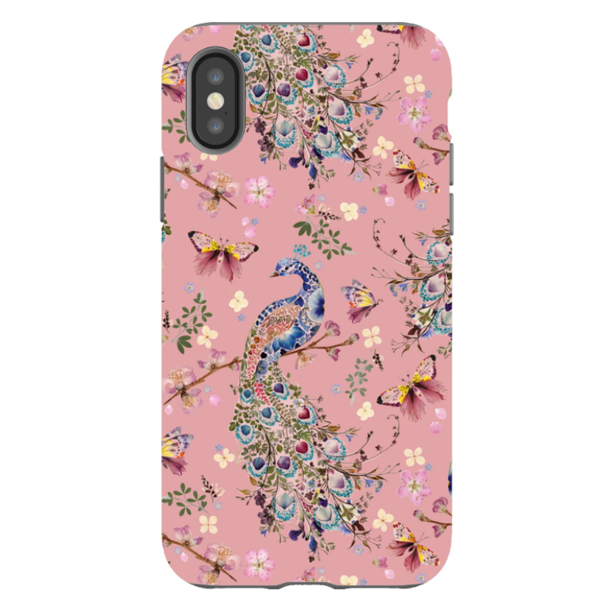 iPhone Tough Case - Peacock and Cherry Blossoms Lupine By Helen Ahpornsiri