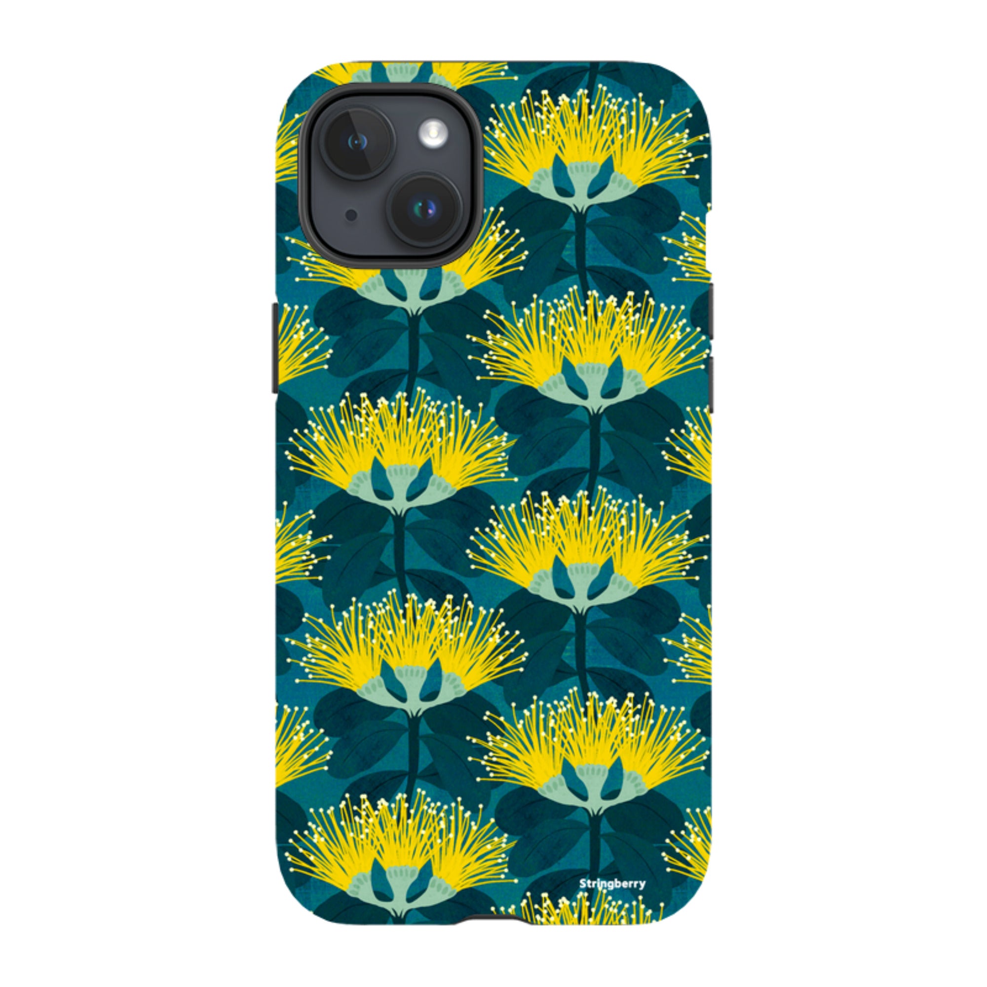 iPhone Tough Case - Pohutukawa Yellow And Blue By Katherine Quinn