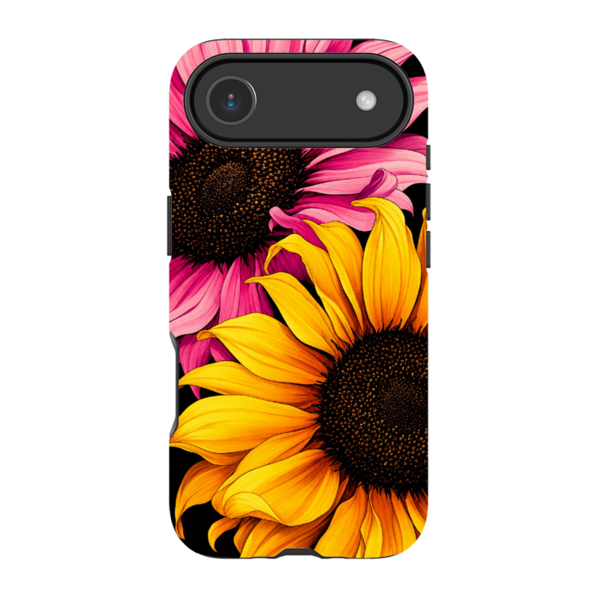 iPhone MagSafe Tough Case - Yellow & Pink Sunflower
