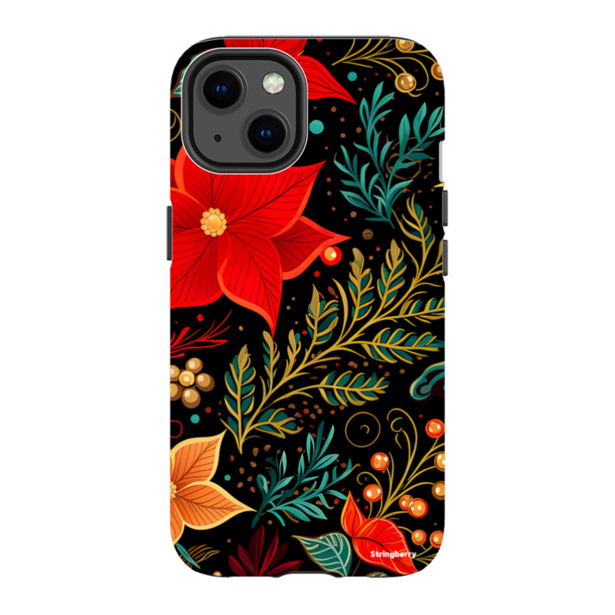 iPhone MagSafe Tough Case - Red Winter Floral II