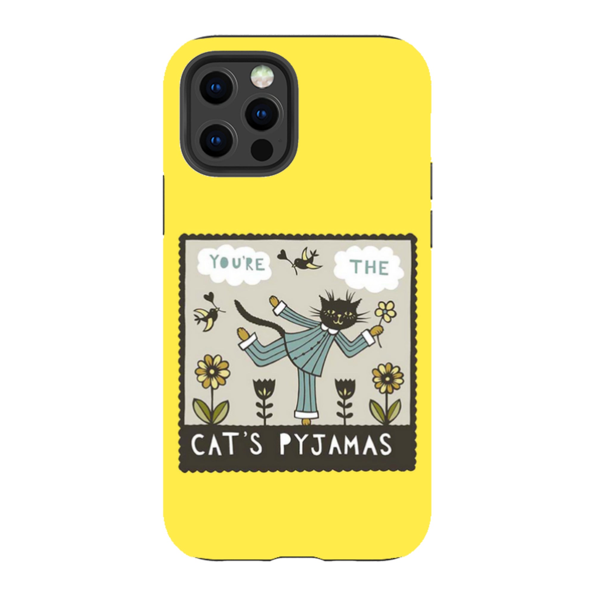 iPhone Tough Case - Cats Pyjamas Yellow By Suzy Taylor