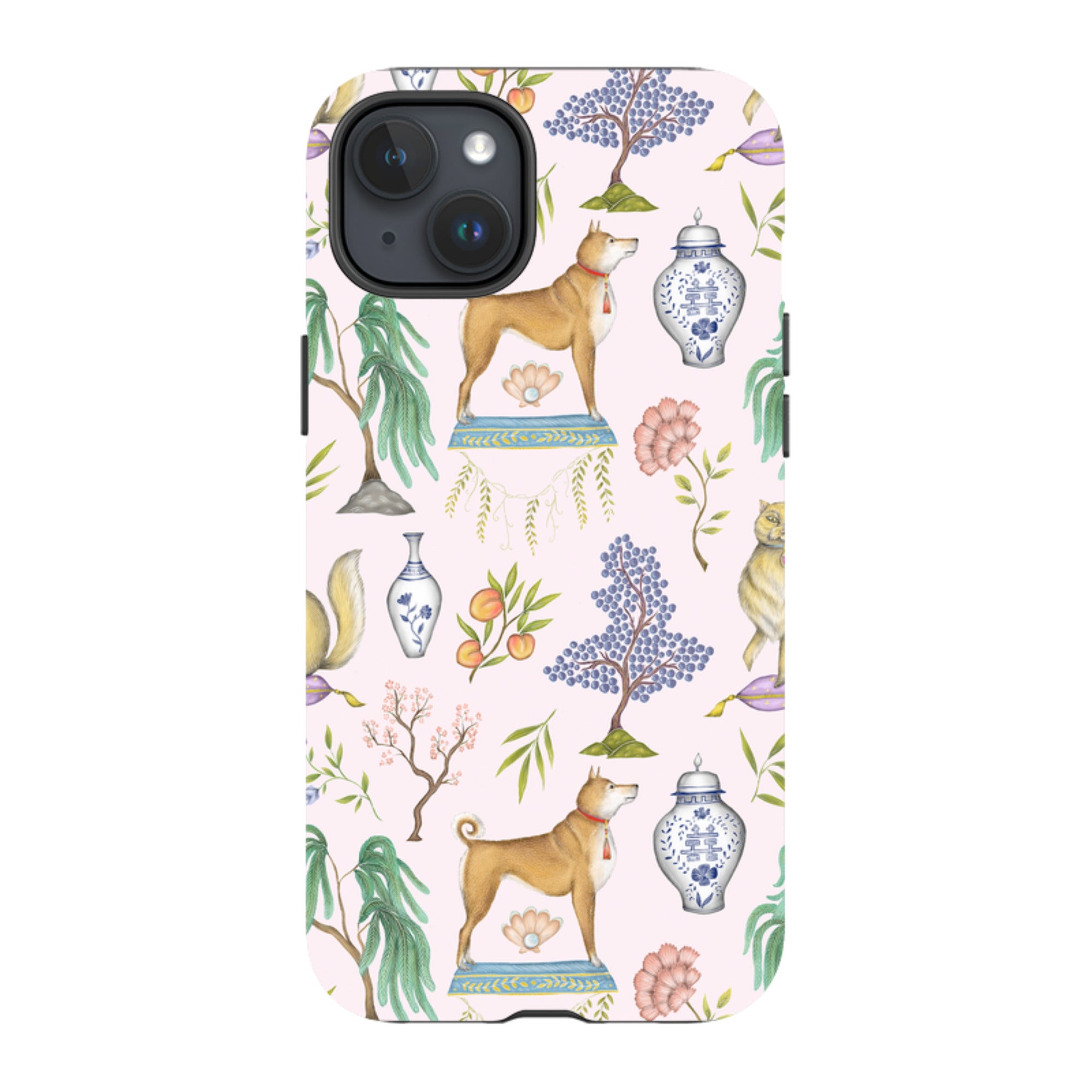 iPhone Tough Case - Chinoiserie Menagerie Pink By Catherine Rowe
