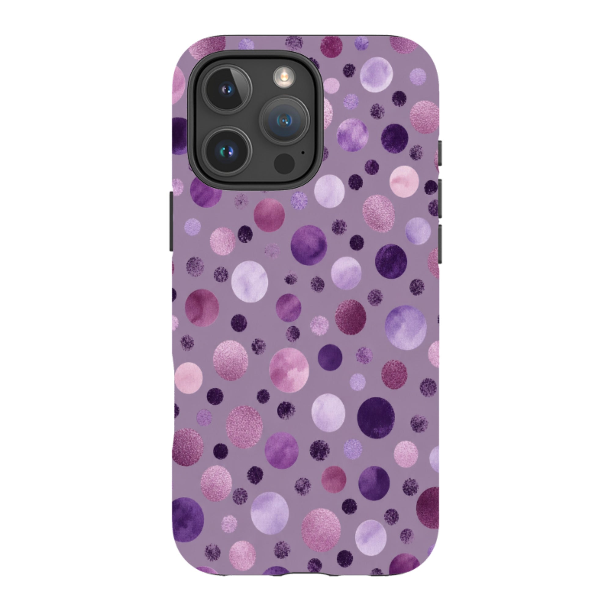 iPhone Tough Case - Mauve Polka Dot