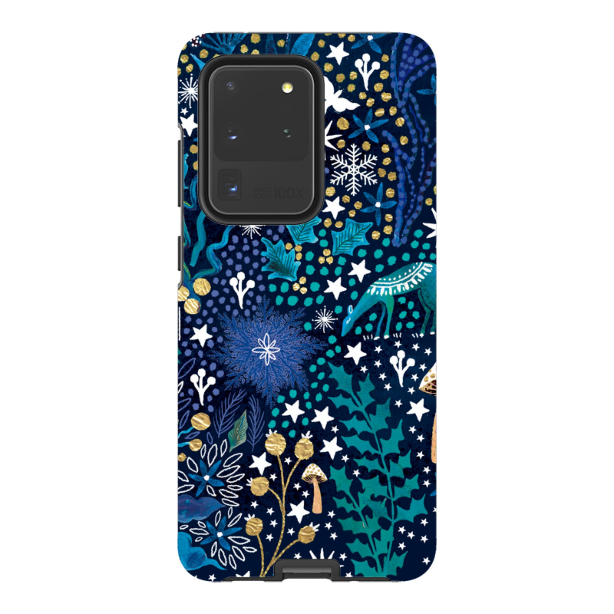 Samsung Tough Case - Winter Flowers Teal By Emma Frances Grant