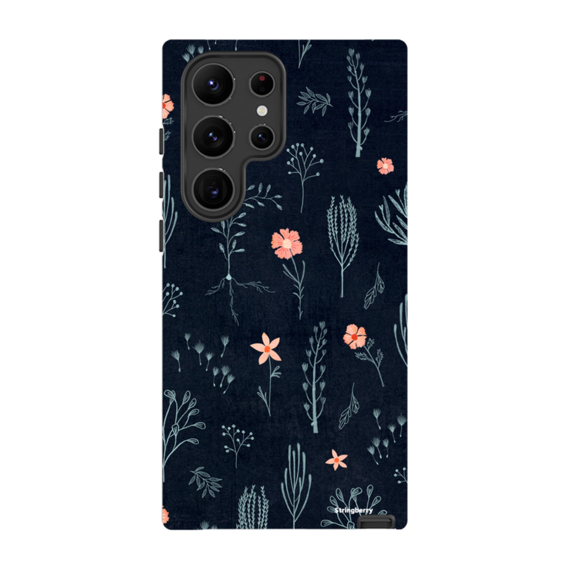 Samsung Tough Case - Floral Light Blue And Pink By Katherine Quinn