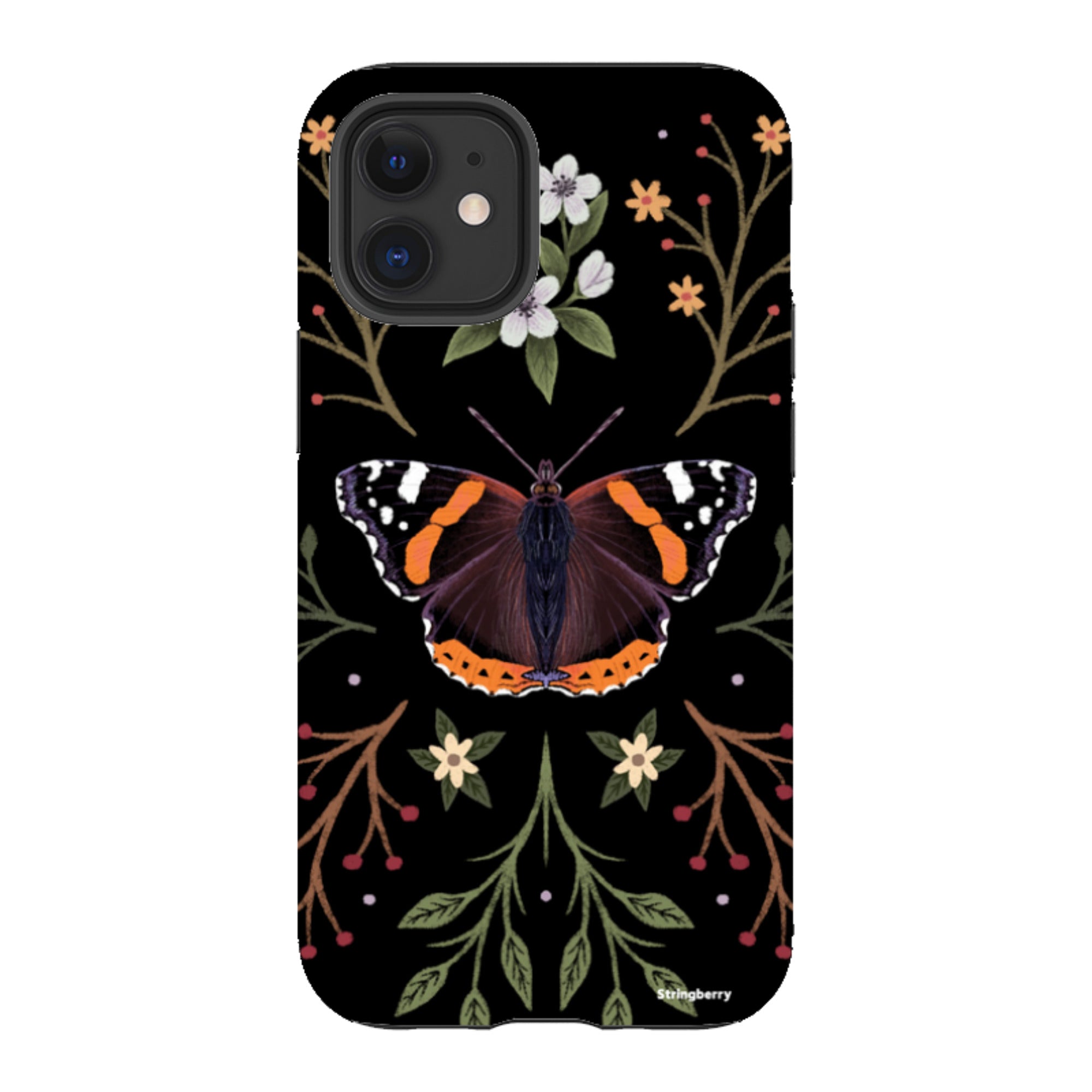 iPhone Tough Case - Red Admiral Butterfly By Anna Stead