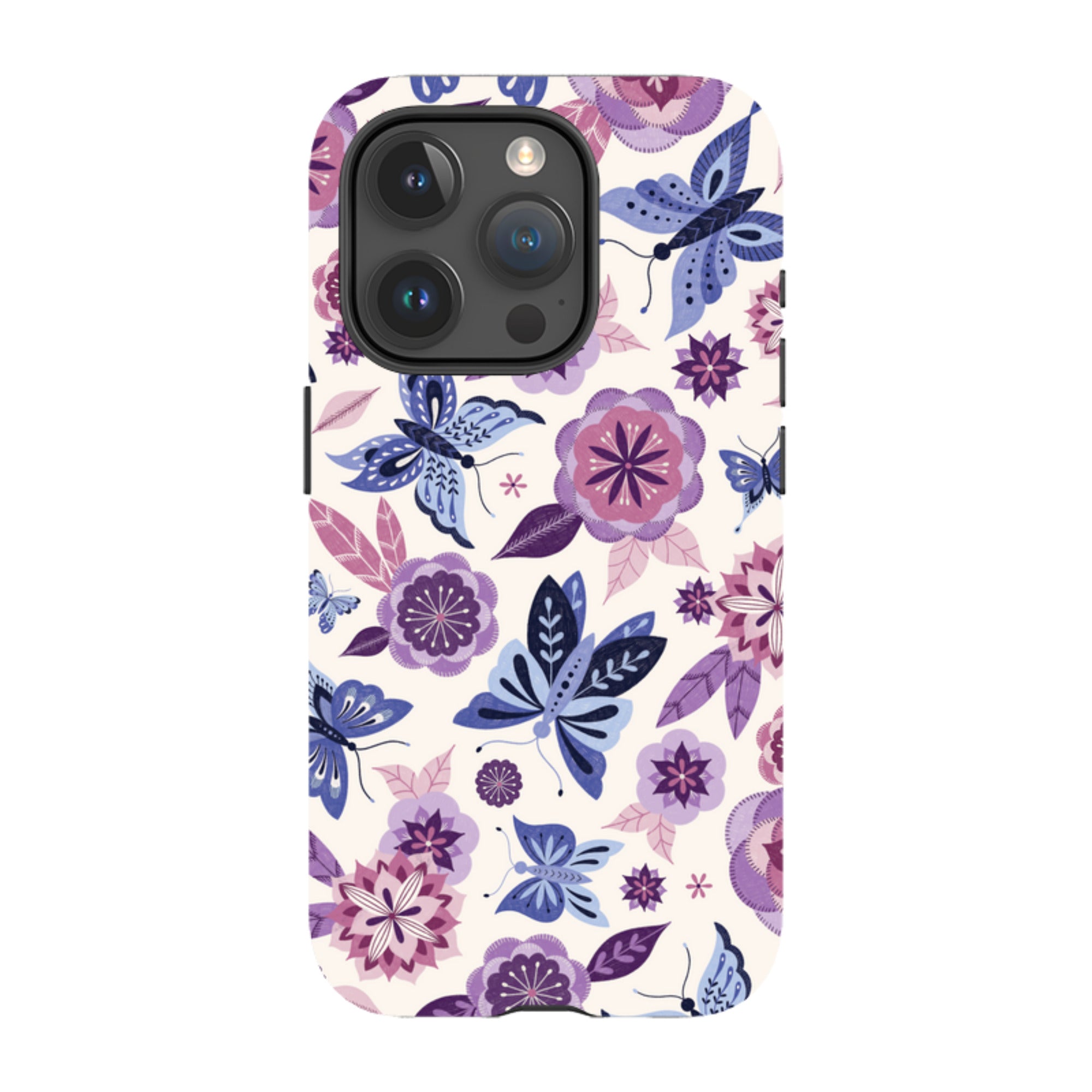 iPhone Tough Case - Butterfly Blooms Ivory By Jenny Zemanek