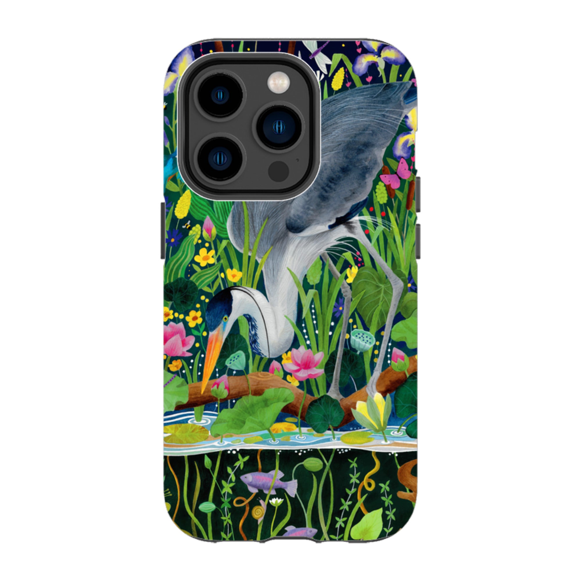 iPhone Tough Case - Heron Fishing By Bex Parkin