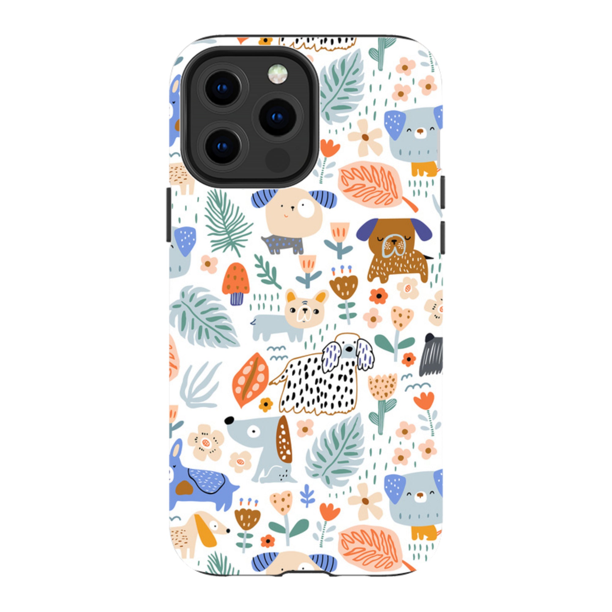iPhone Tough Case - Dog Floral Pattern